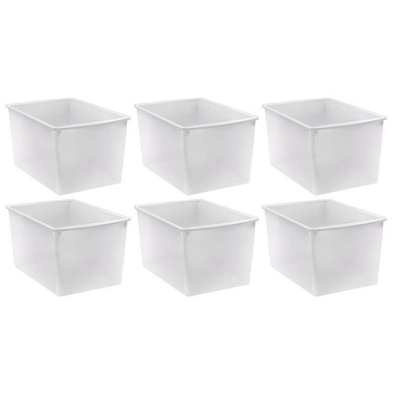 TEACHER CREATED RESOURCES - Plastic Multi-Purpose Bin, Clear, Pack of 6