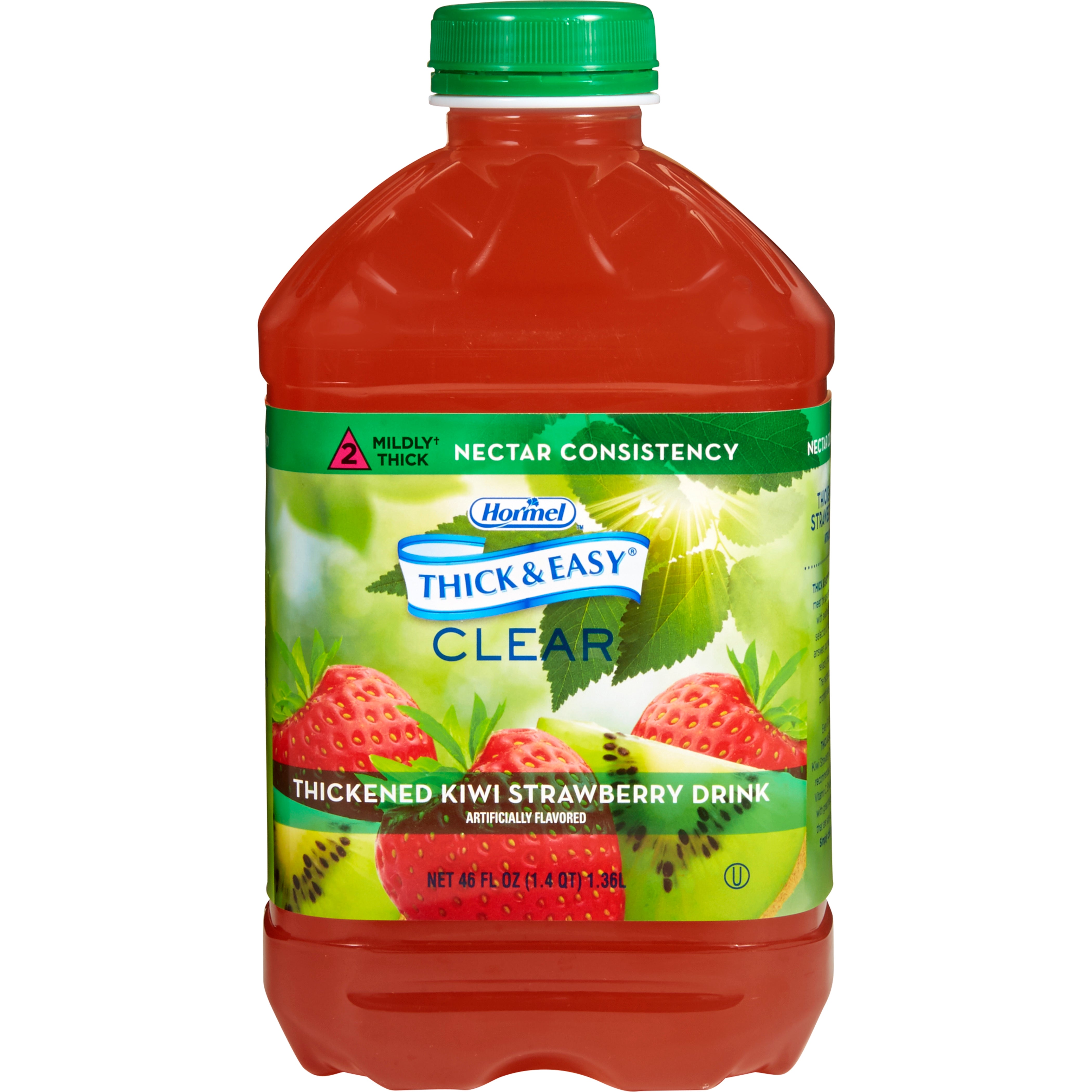 Hormel Food Sales - Thickened Beverage Thick & Easy® 46 oz. Bottle Kiwi Strawberry Flavor Liquid IDDSI Level 2 Mildly Thick [6/CS]