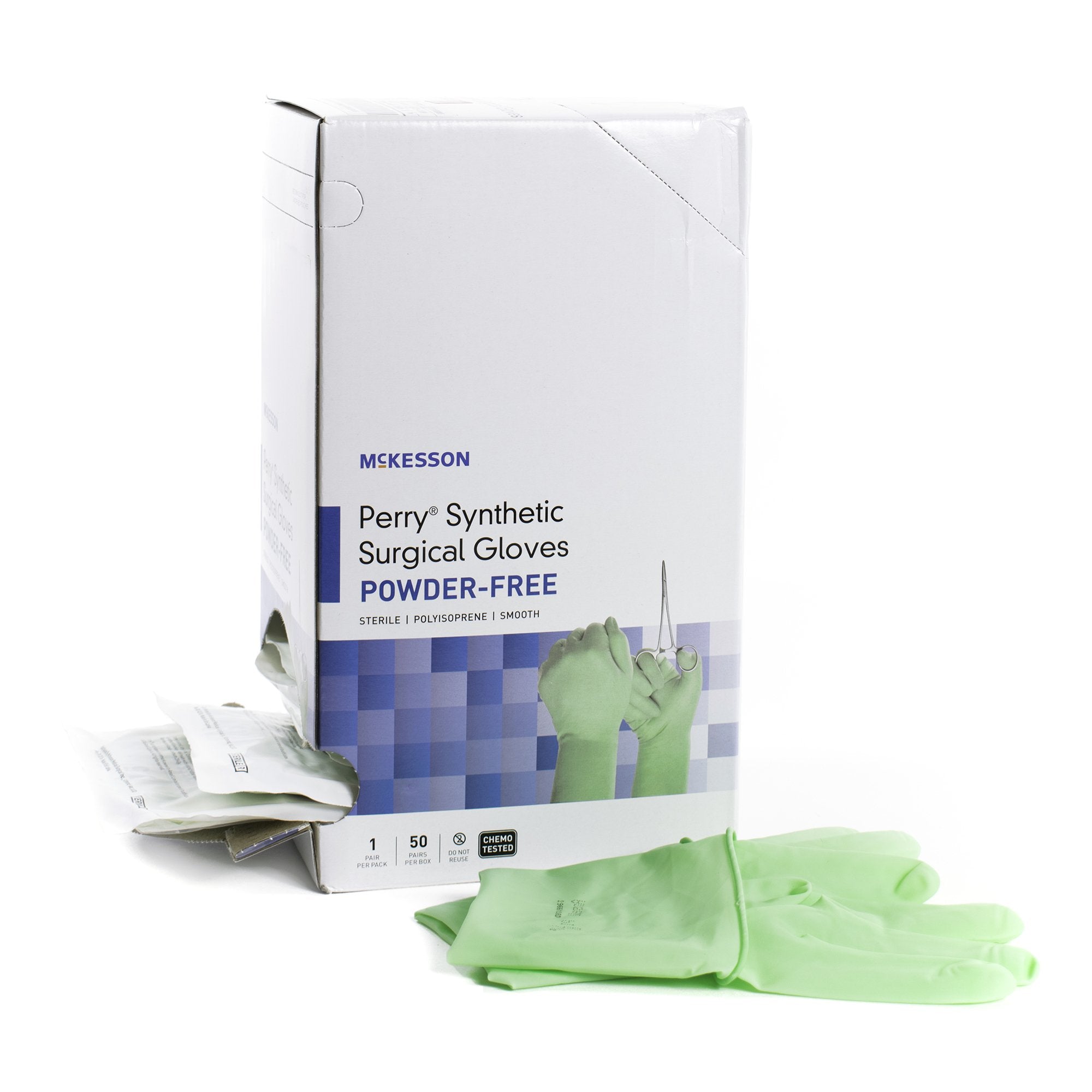 McKesson Brand - Surgical Glove McKesson Perry® Performance Plus Size 8.5 Sterile Polyisoprene Standard Cuff Length Smooth Green Chemo Tested [400/CS]