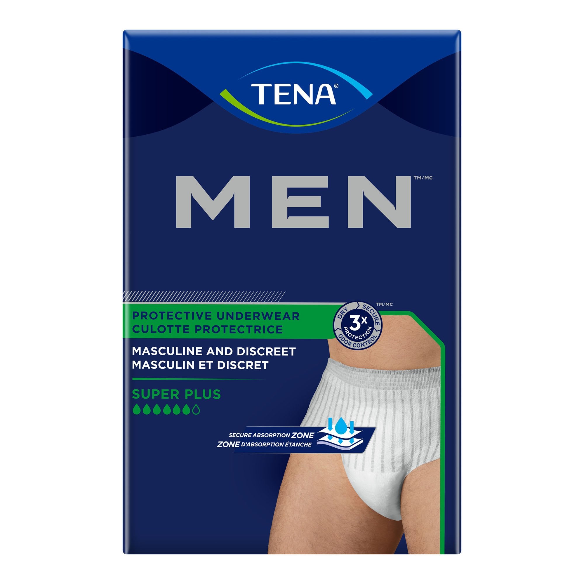 Essity HMS North America Inc - Male Adult Absorbent Underwear TENA® MEN™ Super Plus Pull On with Tear Away Seams Small / Medium Disposable Heavy Absorbency [64/CS]