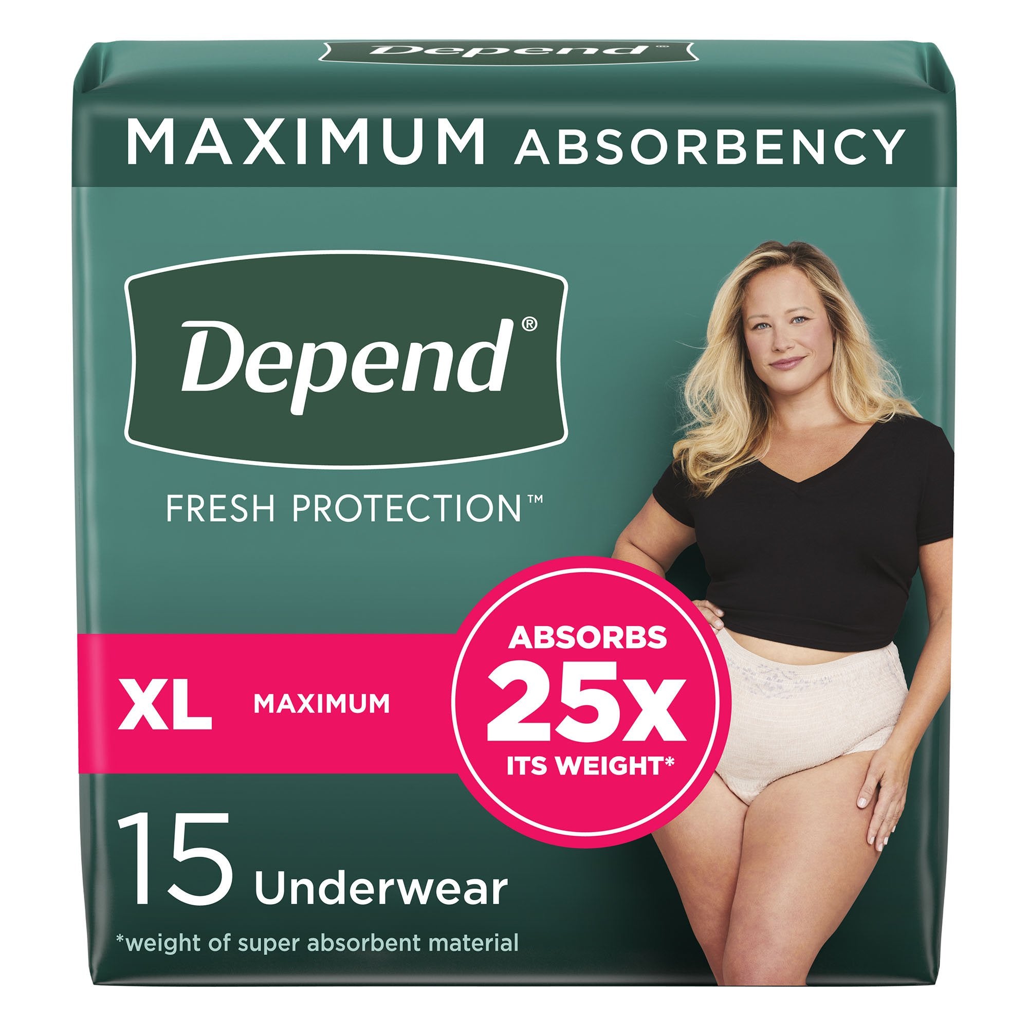 Kimberly Clark - Female Adult Absorbent Underwear Depend® Fresh Protection Waistband Style X-Large Disposable Heavy Absorbency [30/CS]