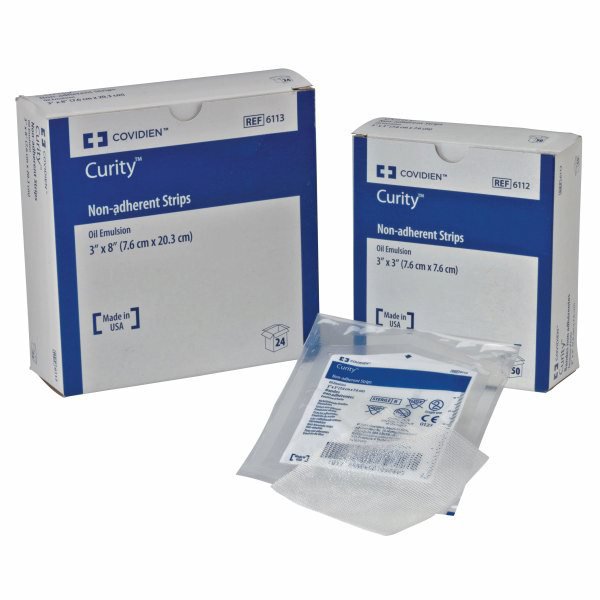 Cardinal - Oil Emulsion Impregnated Dressing Curity™ Rectangle 3 X 8 Inch Sterile [216/CS]