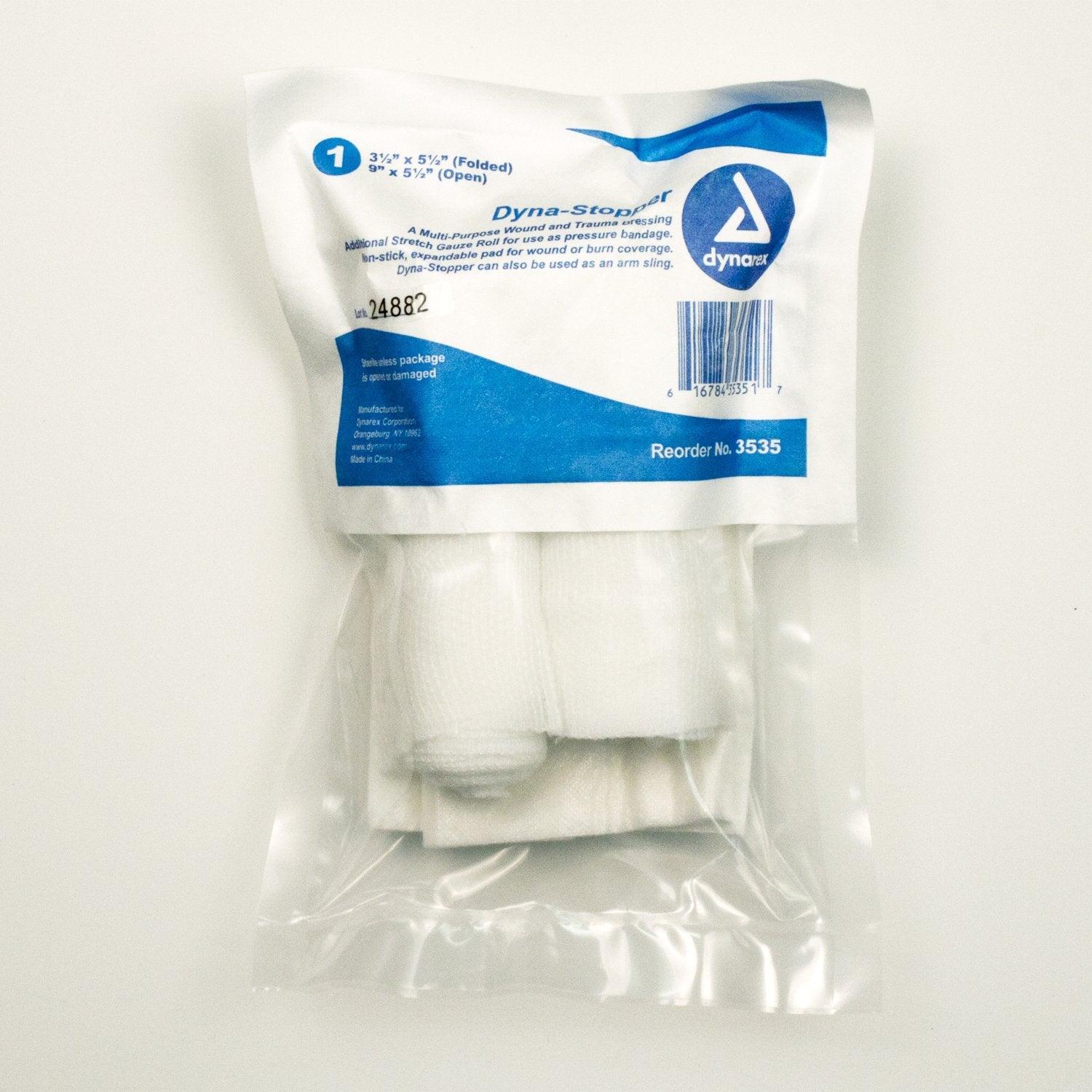 Dynarex - Trauma Pressure Dressing Dyna-Stopper 5-1/2 X 9 Inch Sterile 1 per Pack [60/CS]