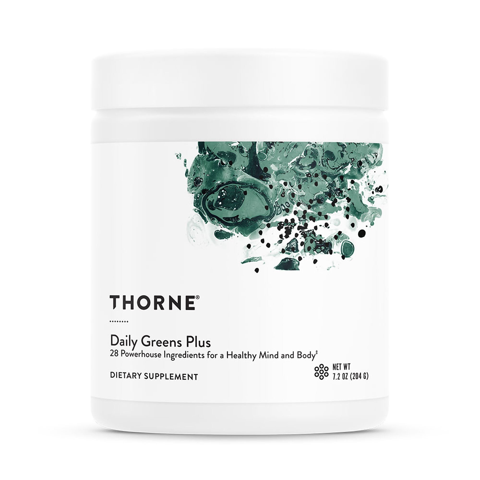 Thorne Research Inc - Dietary Supplement THORNE® Daily Greens Plus Ashwagandha Extract (Withania somnifera) 225 mg Strength Powder 7 oz. Mint Flavor [6/CS]