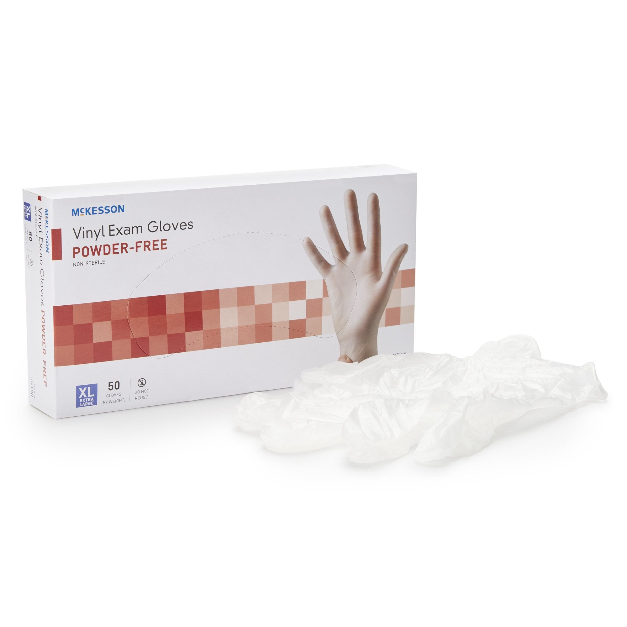 McKesson Brand - Exam Glove McKesson Confiderm® X-Large NonSterile Vinyl Standard Cuff Length Smooth Clear Not Rated [1000/CS]