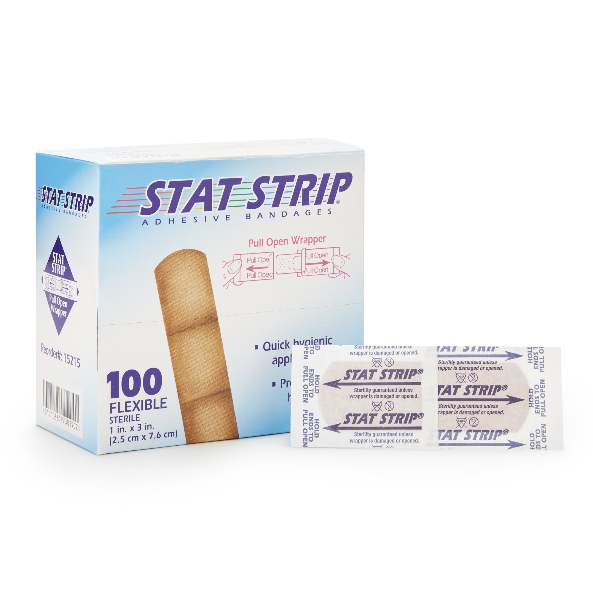 Dukal - Adhesive Strip American® White Cross Stat Strip® 1 X 3 Inch Fabric Rectangle Tan Sterile [1200/CS]