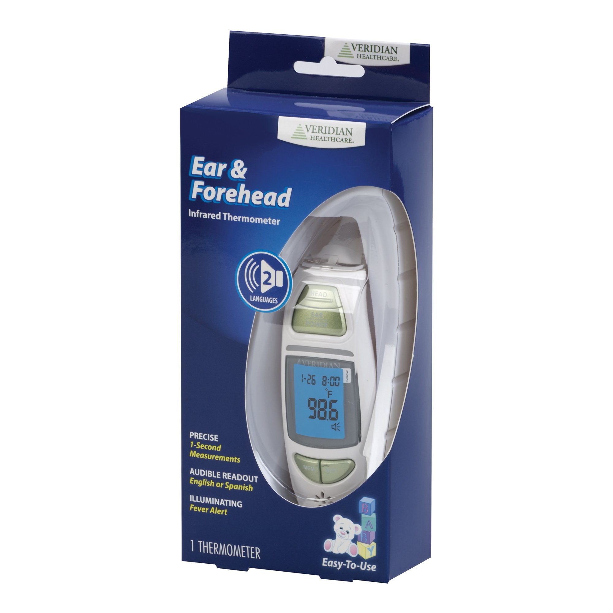 Veridian Healthcare LLC - Non-Contact Skin Surface Thermometer Veridian Infrared Skin Probe Handheld [24/CS] (1218869_CS)