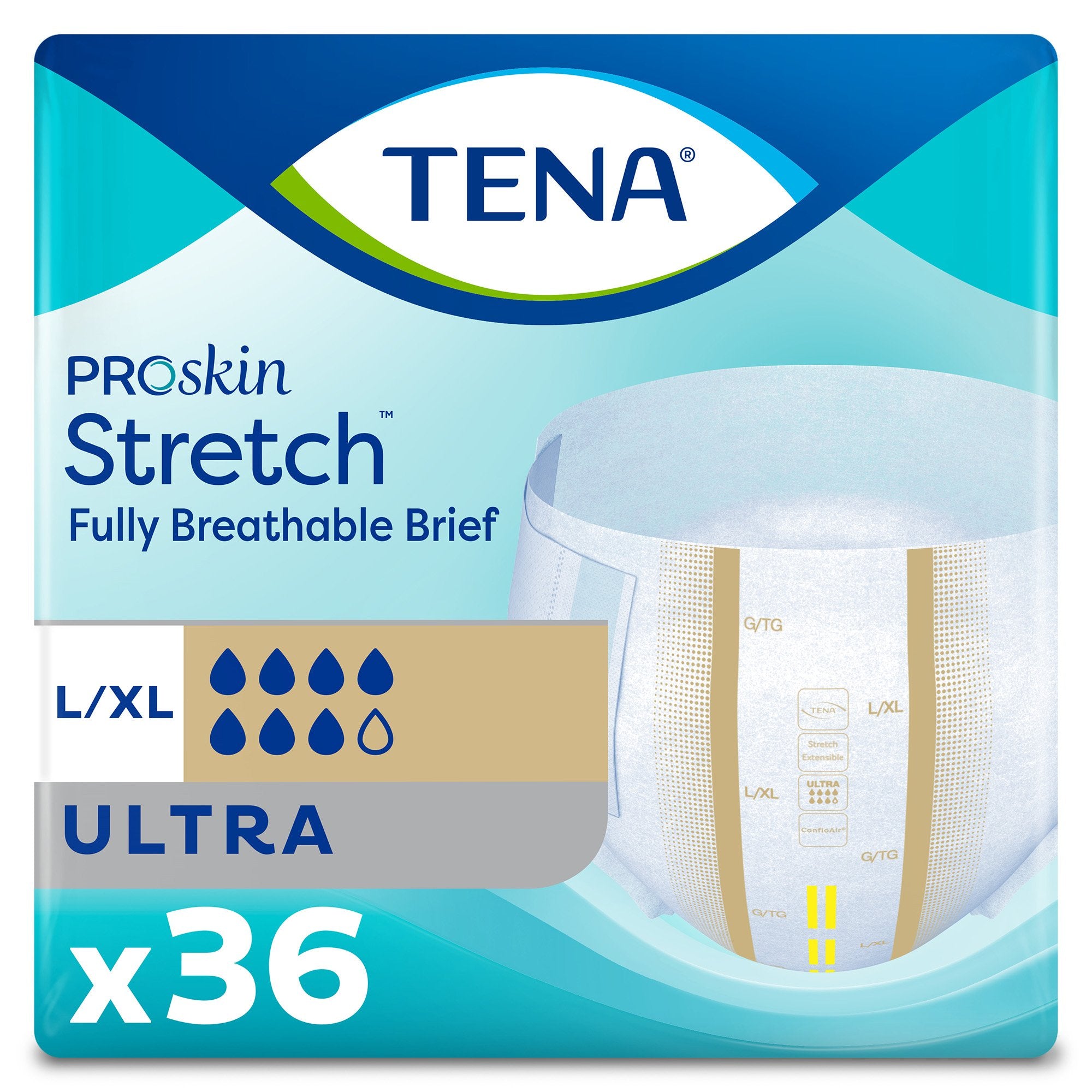 Essity HMS North America Inc - Unisex Adult Incontinence Brief TENA ProSkin Stretch™ Ultra Large / X-Large Disposable Heavy Absorbency [72/CS]