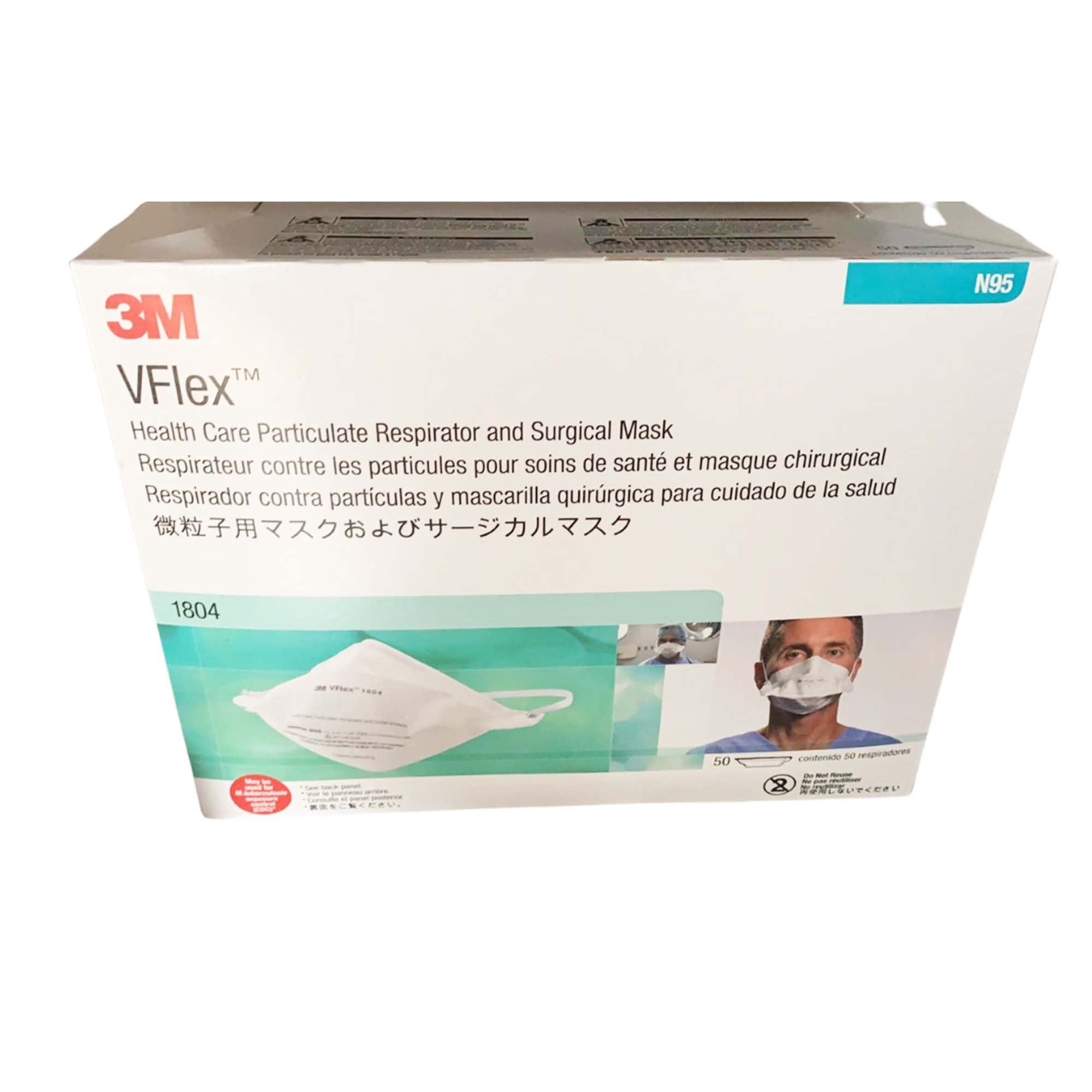 3M Company - Particulate Respirator / Surgical Mask 3M™ VFlex™ Medical N95 ASTM F1862 Elastic Strap One Size Fits Most [400/CS]