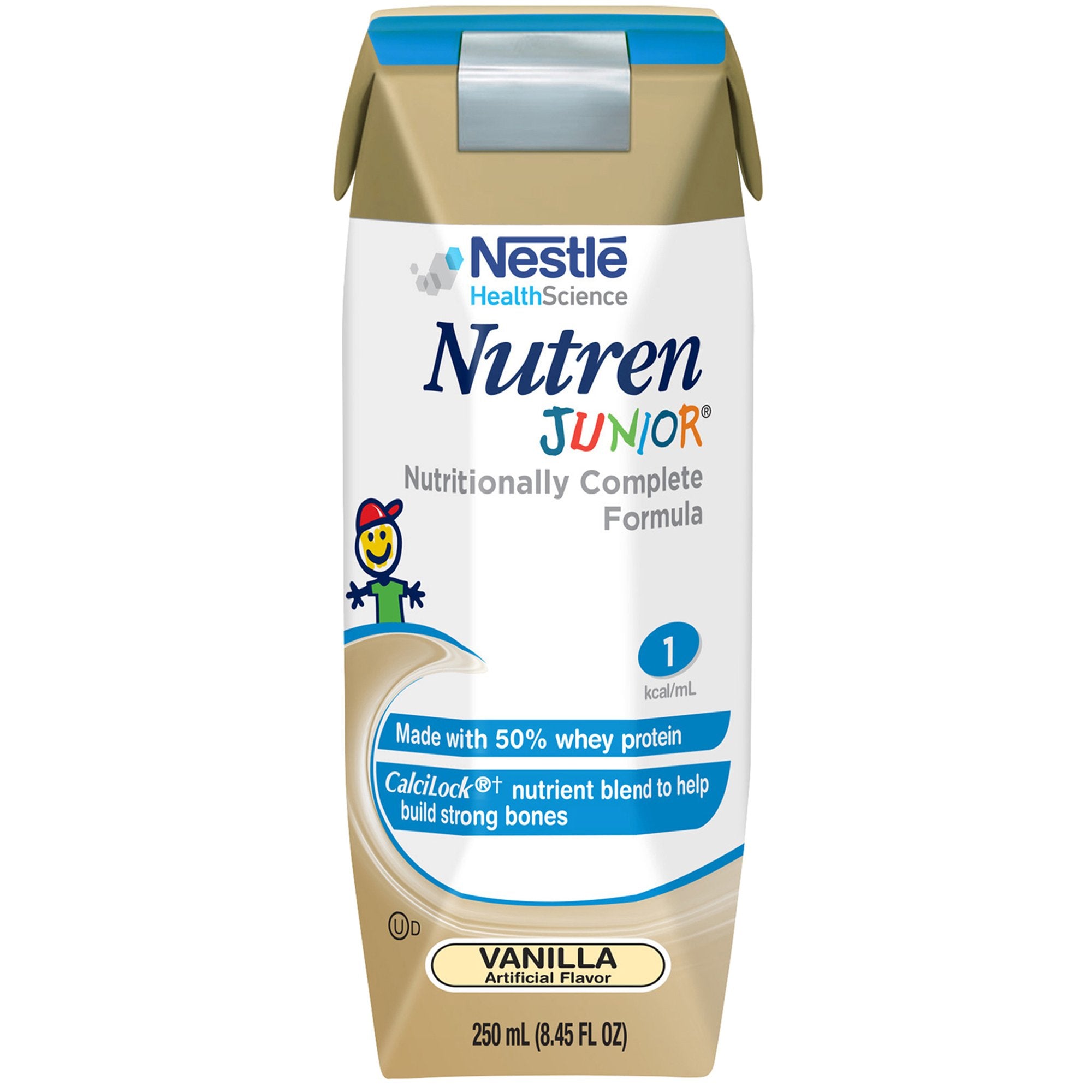 Nestle Healthcare Nutrition - Pediatric Oral Supplement Nutren® Junior Vanilla Flavor 8.45 oz. Tetra Prisma® Liquid Whey Protein Lactose Intolerance [24/CS]