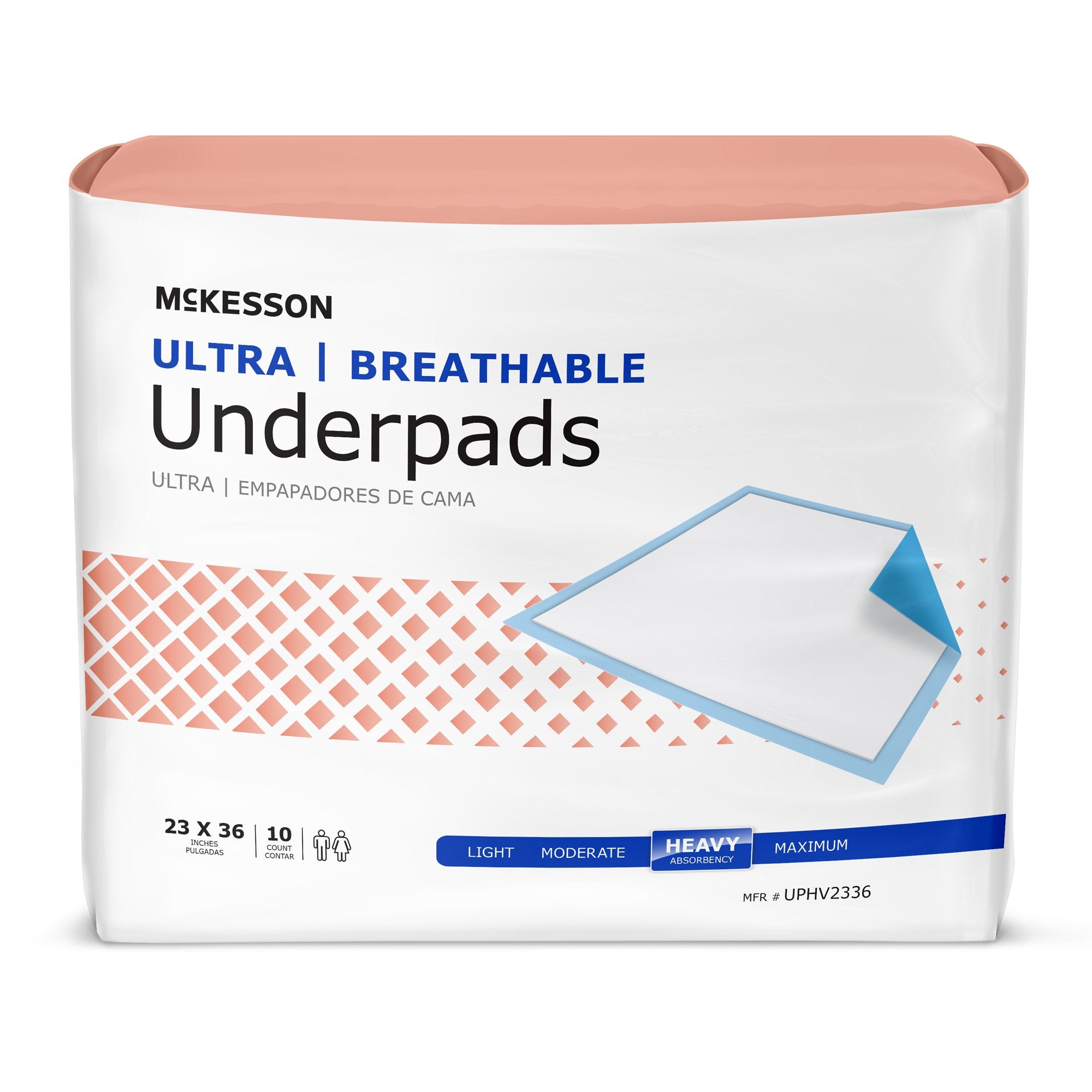 McKesson Brand - Disposable Underpad McKesson Ultra Breathable 23 X 36 Inch Fluff / Polymer Heavy Absorbency [60/CS]