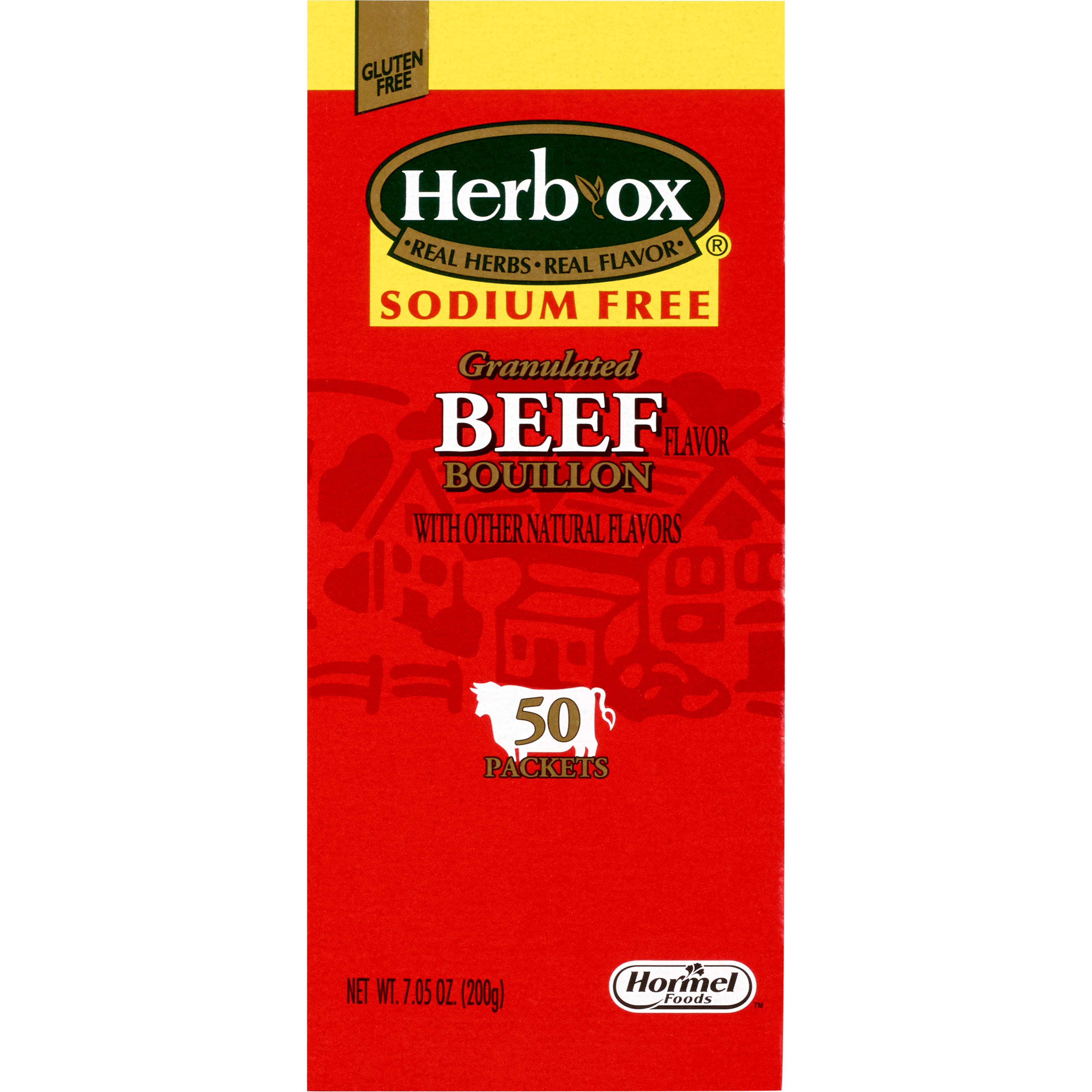 Hormel Food Sales - Instant Broth Herb-Ox® Sodium Free Beef Flavor Bouillon Flavor Liquid 7.5 oz. Individual Packet [300/CS]