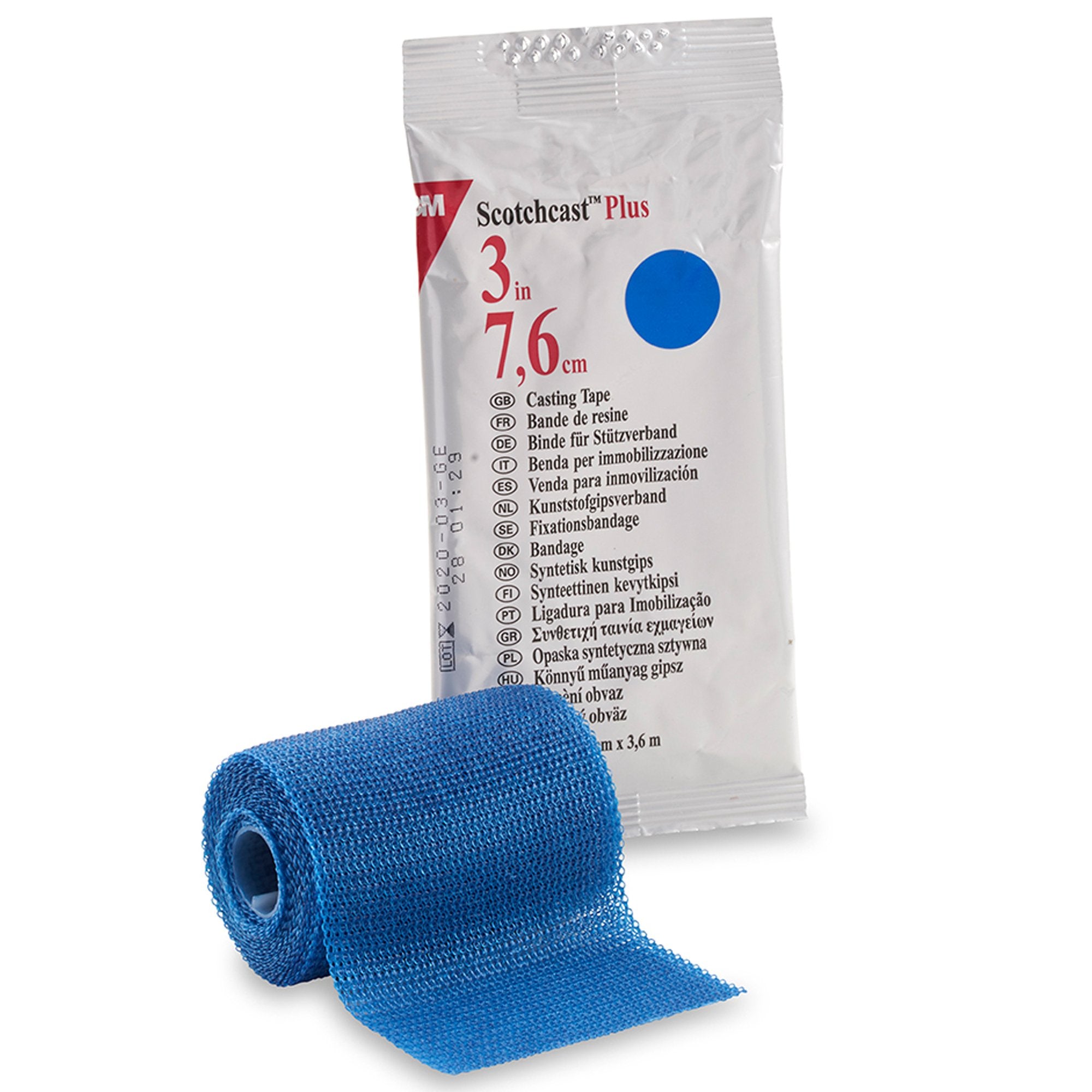 Solventum Corporation - Cast Tape 3M™ Scotchcast™ Plus 3 Inch X 12 Foot Fiberglass / Resin Blue [10/CS]