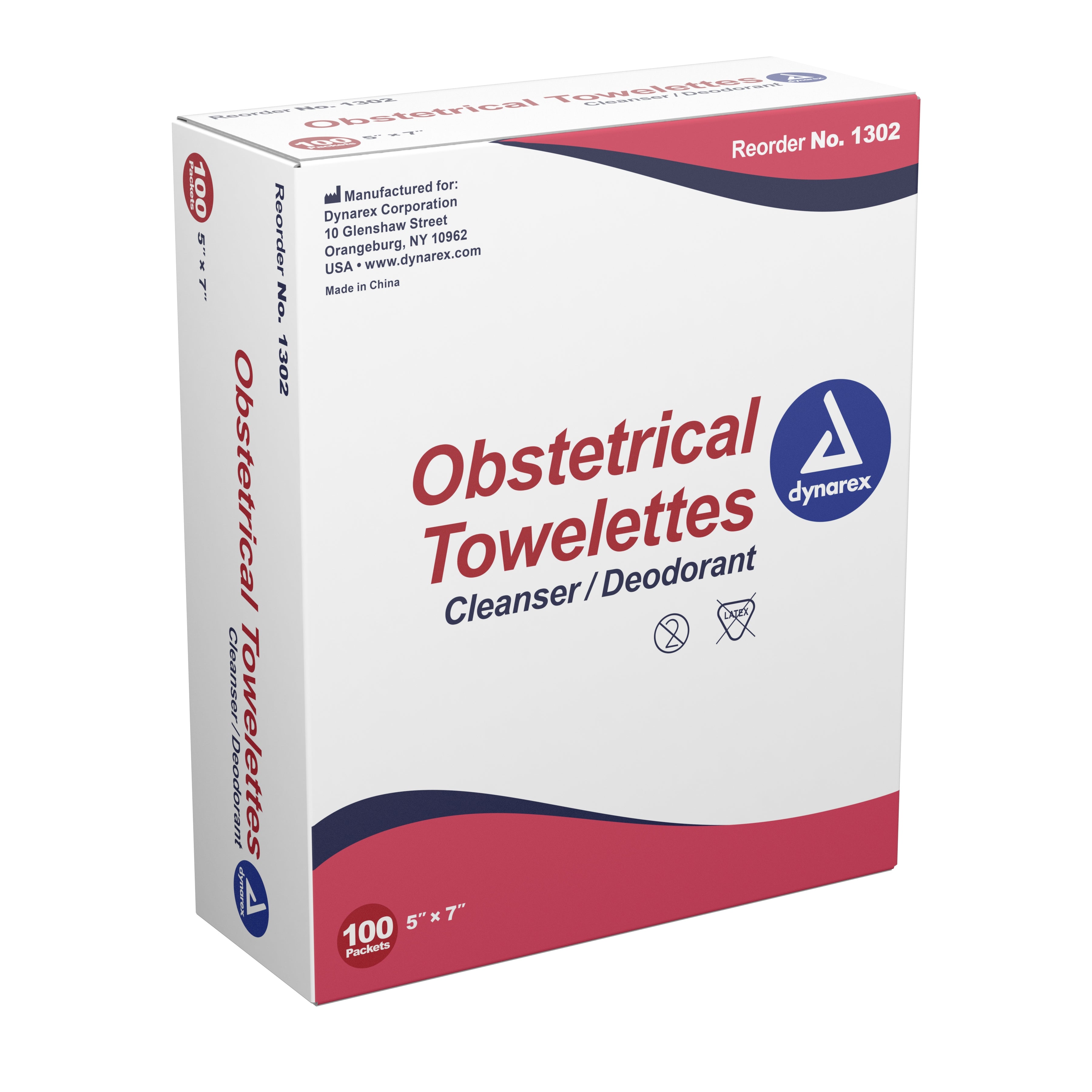 Dynarex - Obstetrical Cleansing Towelette Dynarex® Individual Packet Scented 100 Count [1000/CS]