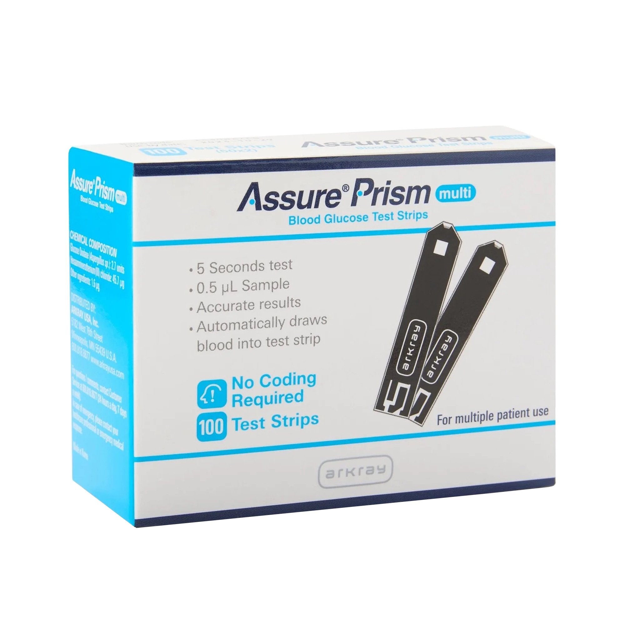 Arkray USA - Blood Glucose Test Strips ASSURE® Prism Multi 50 Strips per Pack [600/CS]