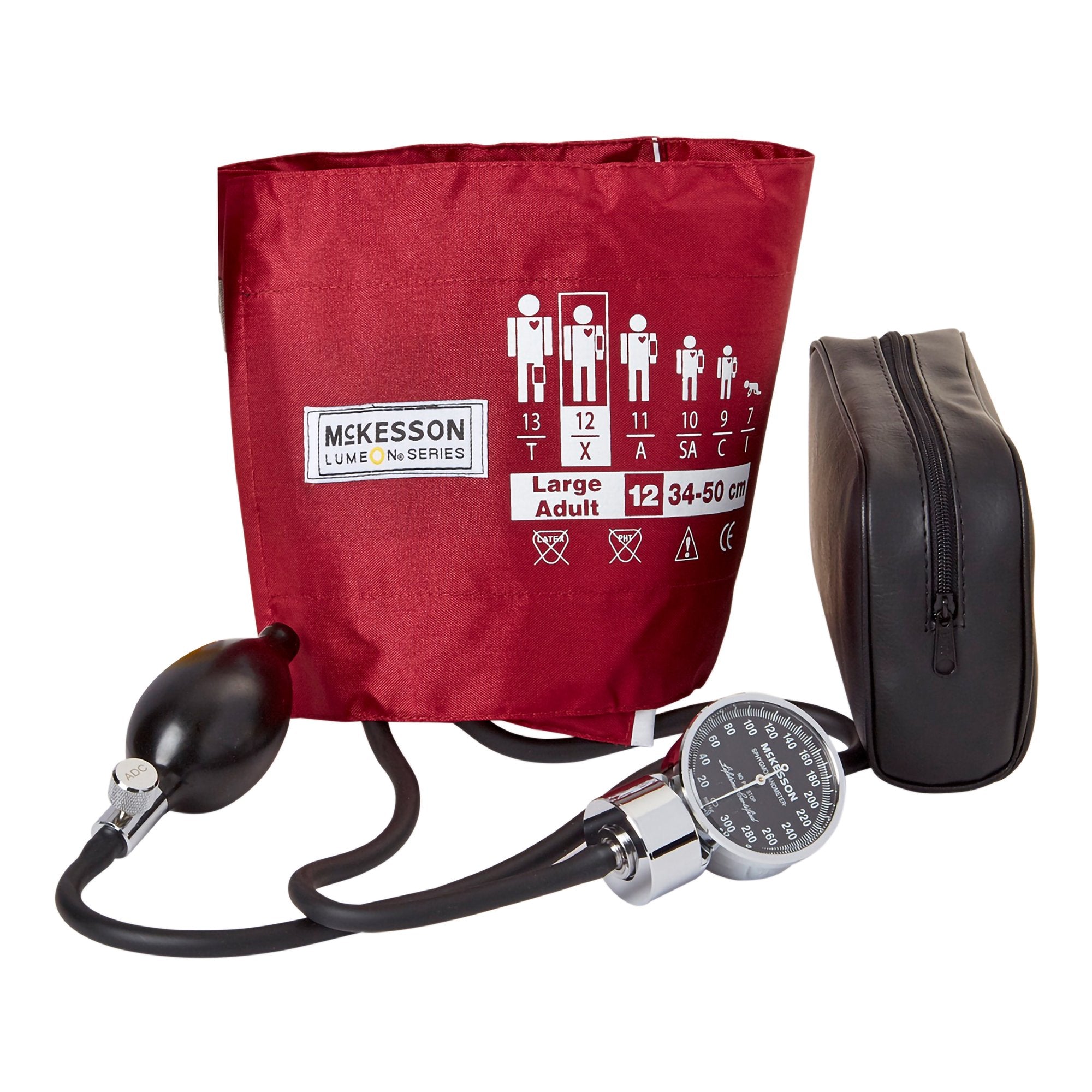 McKesson Brand - Aneroid Sphygmomanometer Unit McKesson LUMEON™ Large Adult Cuff Nylon Cuff 34 - 50 cm Pocket Aneroid [20/CS] (803184_CS)