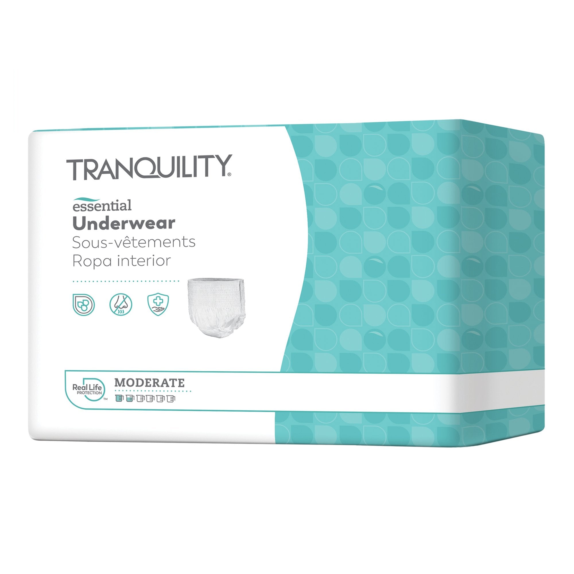 Principle Business Enterprises - Unisex Adult Absorbent Underwear Tranquility® Essential Pull On with Tear Away Seams Small Disposable Moderate Absorbency [100/CS]