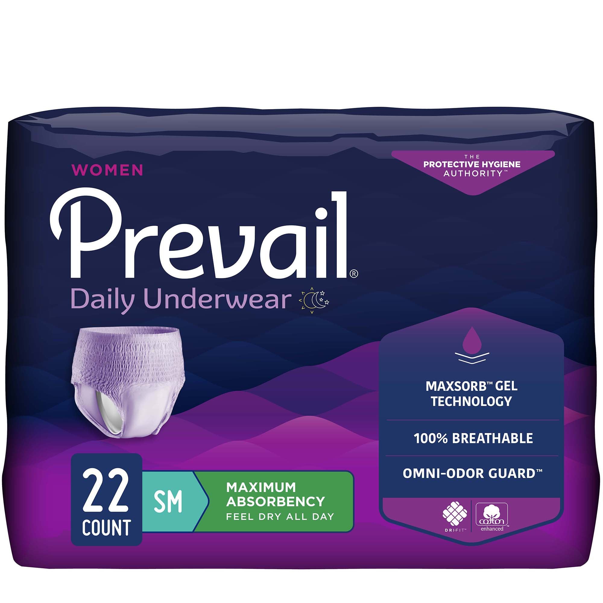 First Quality - Female Adult Absorbent Underwear Prevail® Daily Underwear Pull On with Tear Away Seams Small Disposable Heavy Absorbency [88/CS]