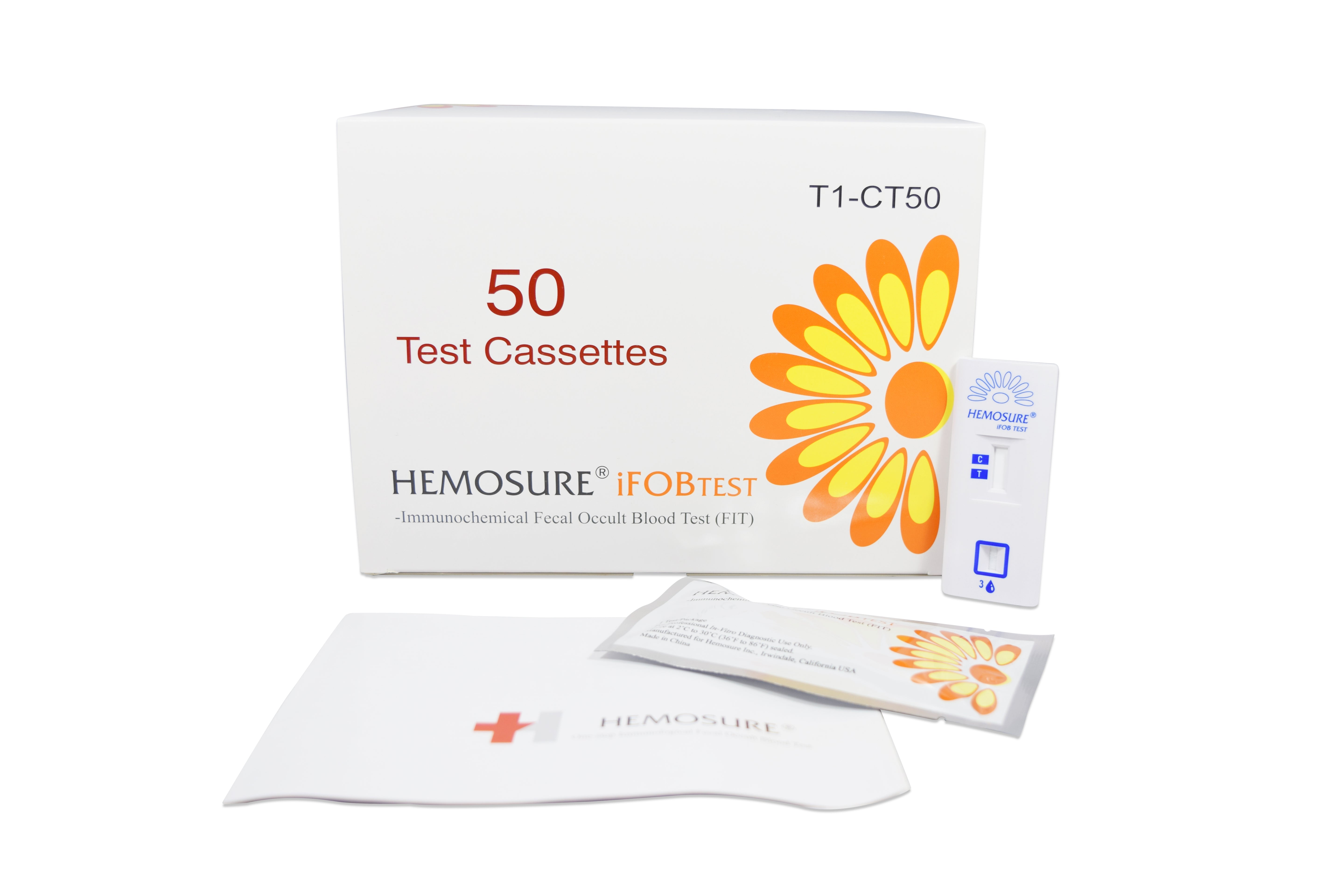 Hemosure - Cancer Screening Test Kit Hemosure® Fecal Occult Blood Test (iFOB or FIT) 50 Tests CLIA Waived [50/CS]