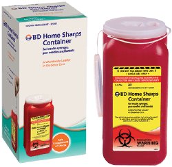 embecta Medical II LLC - Mailback Sharps Container BD™ Home Sharps Disposal Red Base Vertical Entry 300 Pen Needles / Approximately 70 to 100 Insulin Syringes [12/CS]