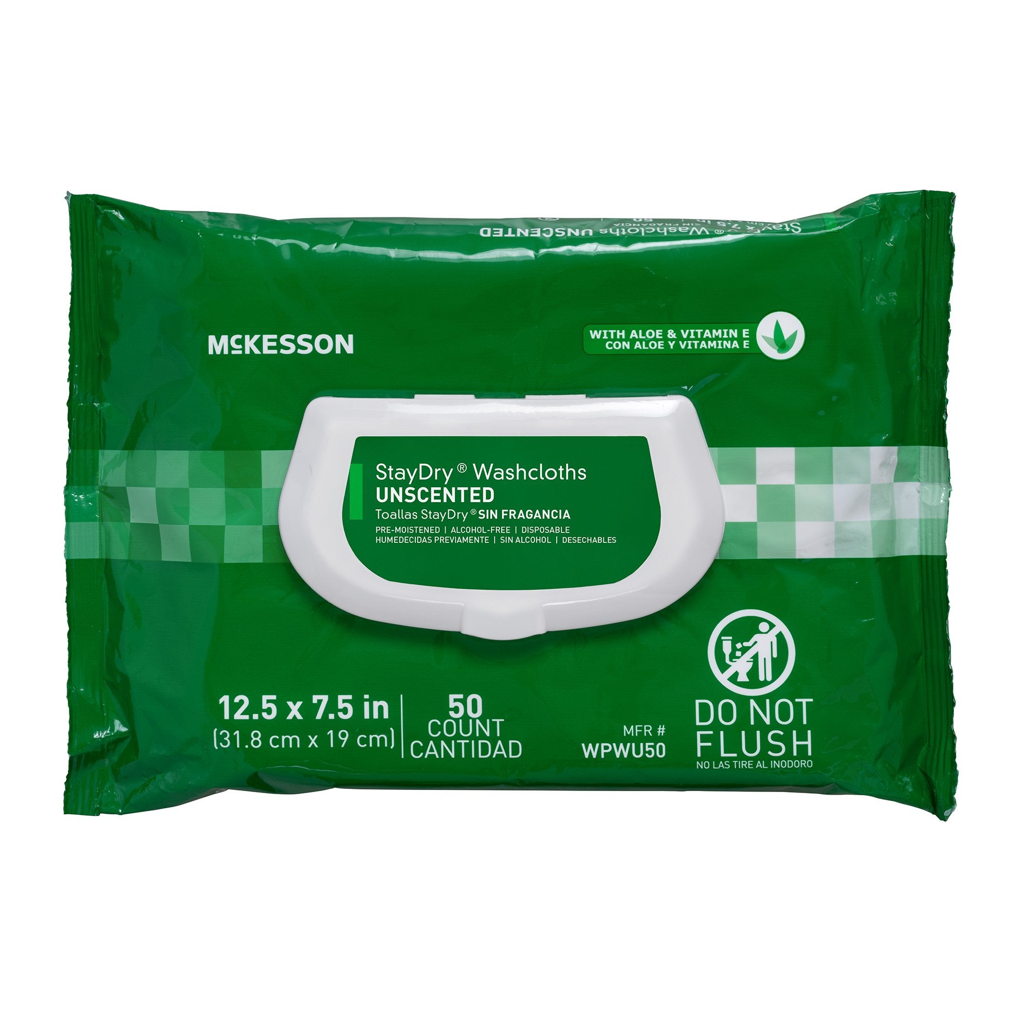 McKesson Brand - Personal Cleansing Wipe StayDry® Soft Pack Unscented 50 Count [600/CS]