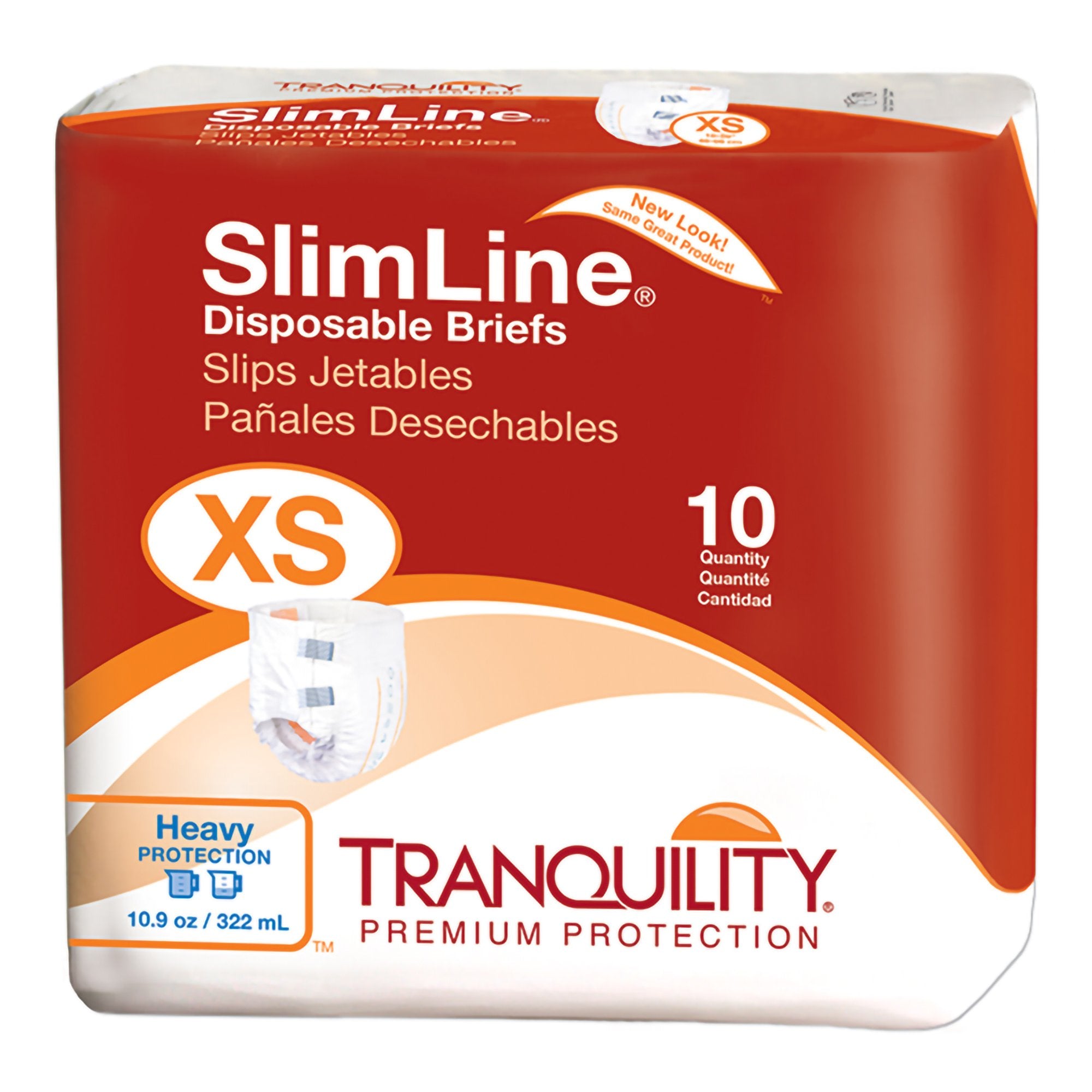 Principle Business Enterprises - Unisex Adult Incontinence Brief Tranquility® Slimline® X-Small Disposable Heavy Absorbency [100/CS]