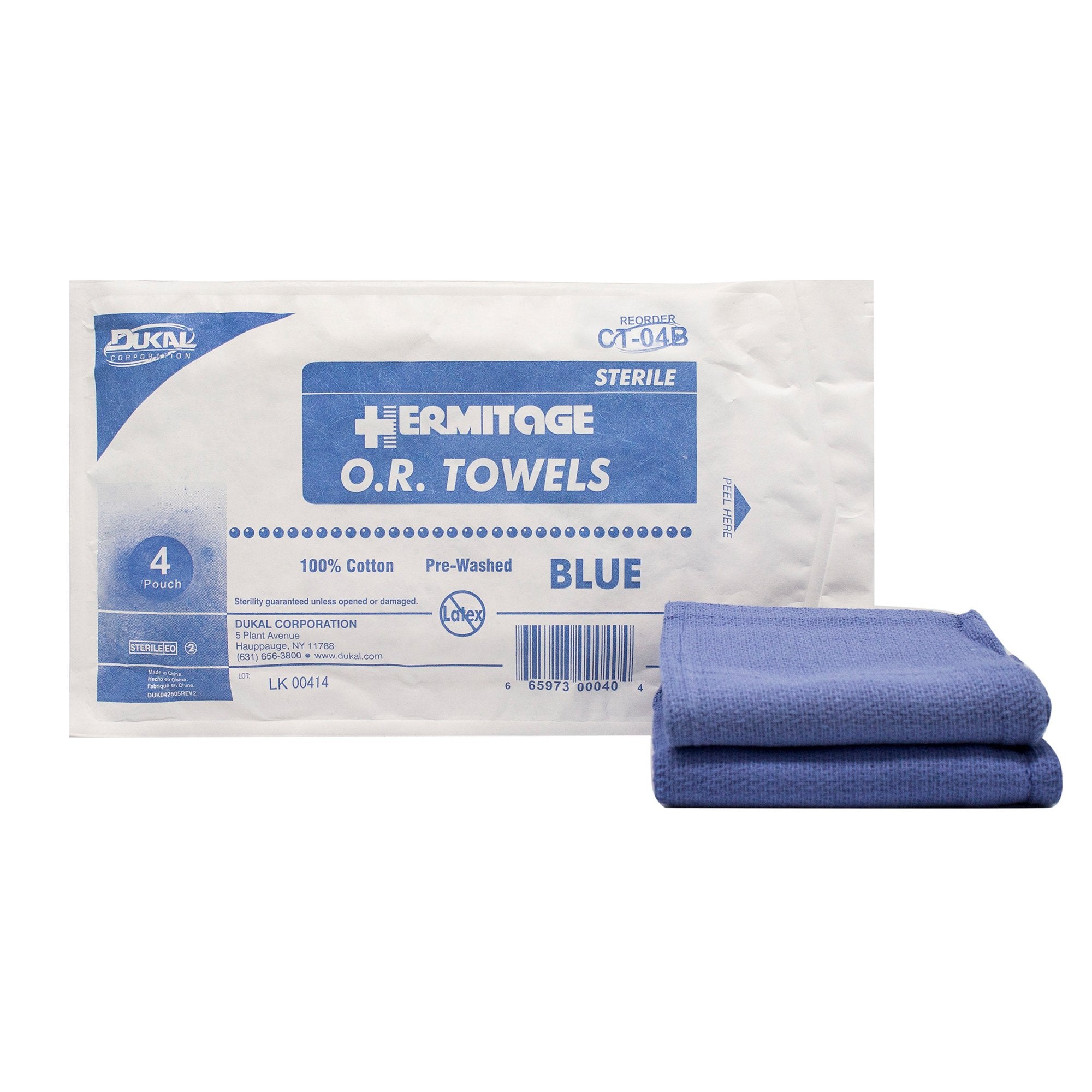 Dukal - O.R. Towel Dukal™ 17 W X 26 L Inch Blue Sterile [20/CS]