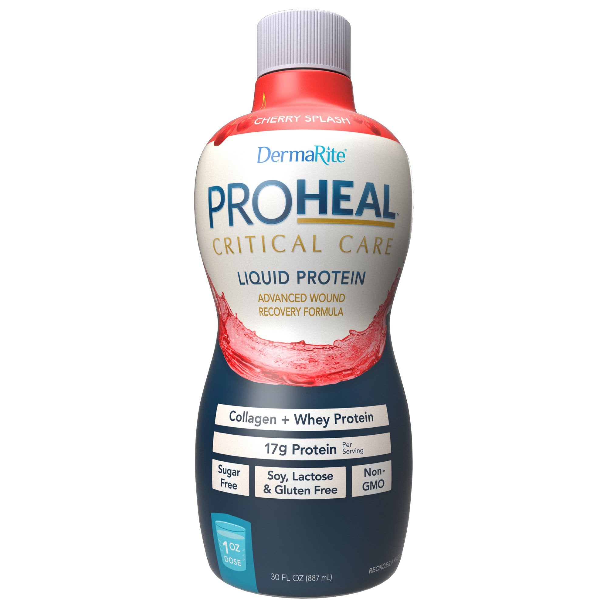 DermaRite Industries - Oral Supplement ProHeal™ Critical Care Cherry Splash Flavor Liquid 30 oz. Bottle [4/CS]