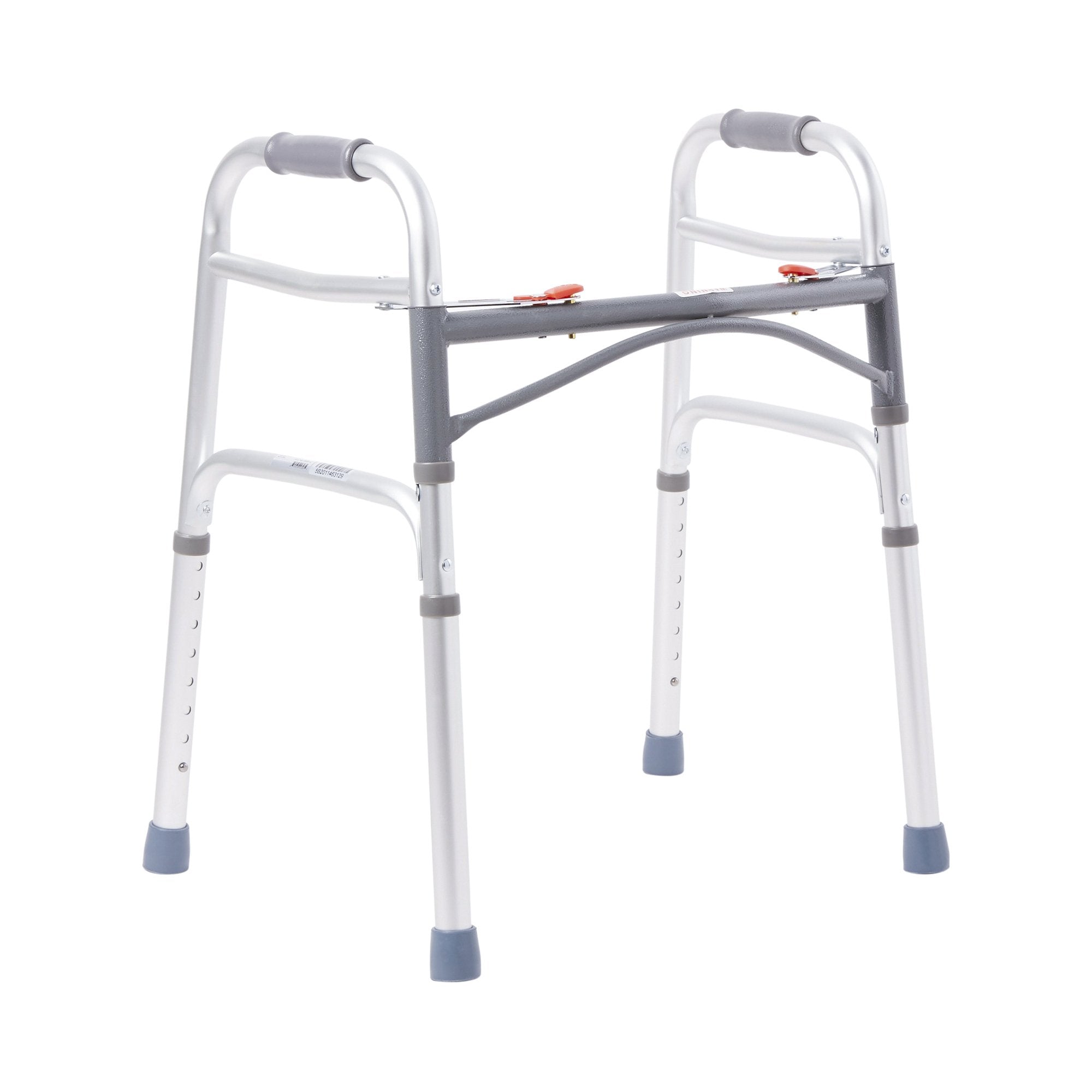 McKesson Brand - Dual Release Folding Walker Adjustable Height McKesson Aluminum Frame 350 lbs. Weight Capacity 25 to 32 Inch Height [4/CS]