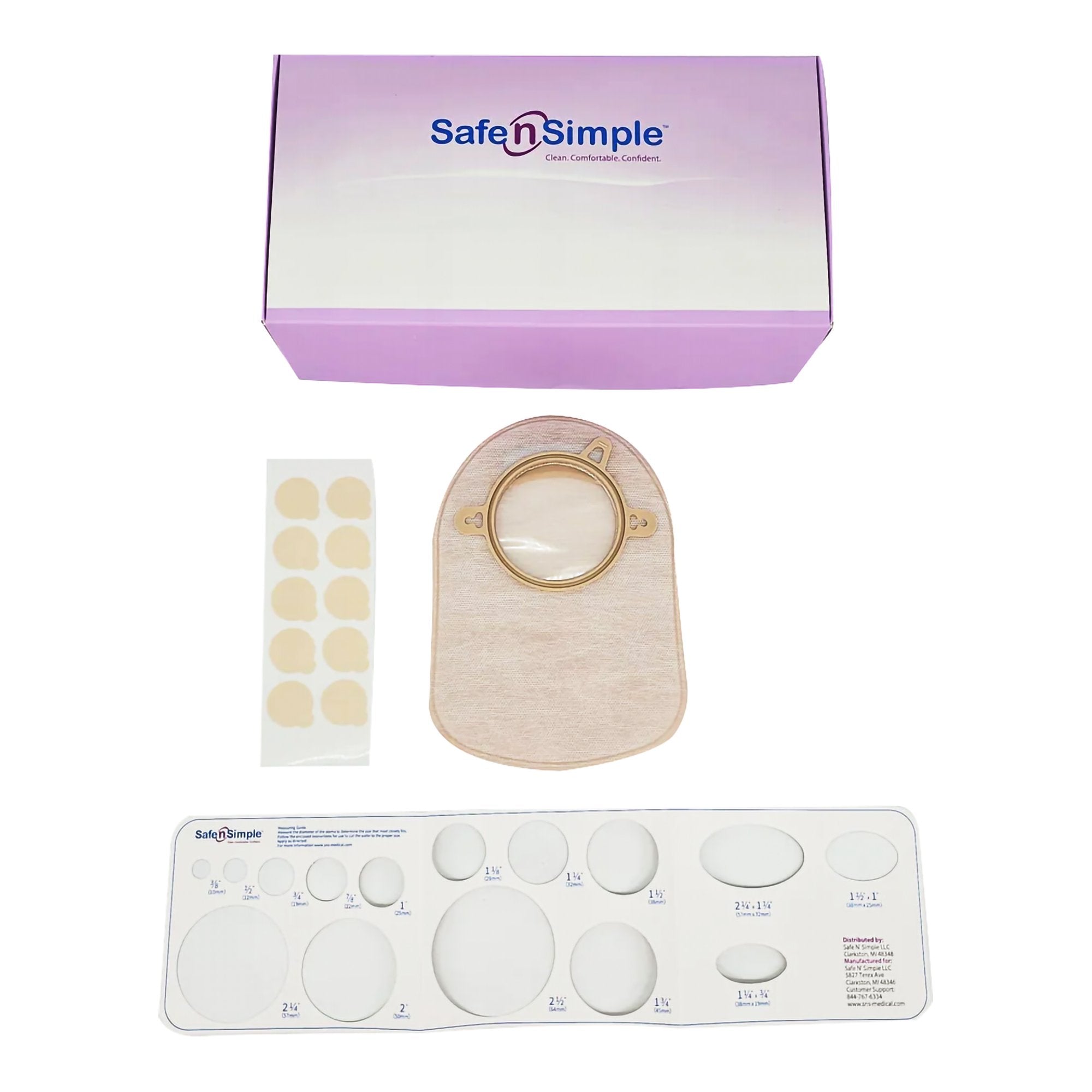 Safe N Simple - Ostomy Pouch Safe n' Simple Two-Piece System 8 Inch Length Without Barrier Closed End [240/CS] (1242517_CS)