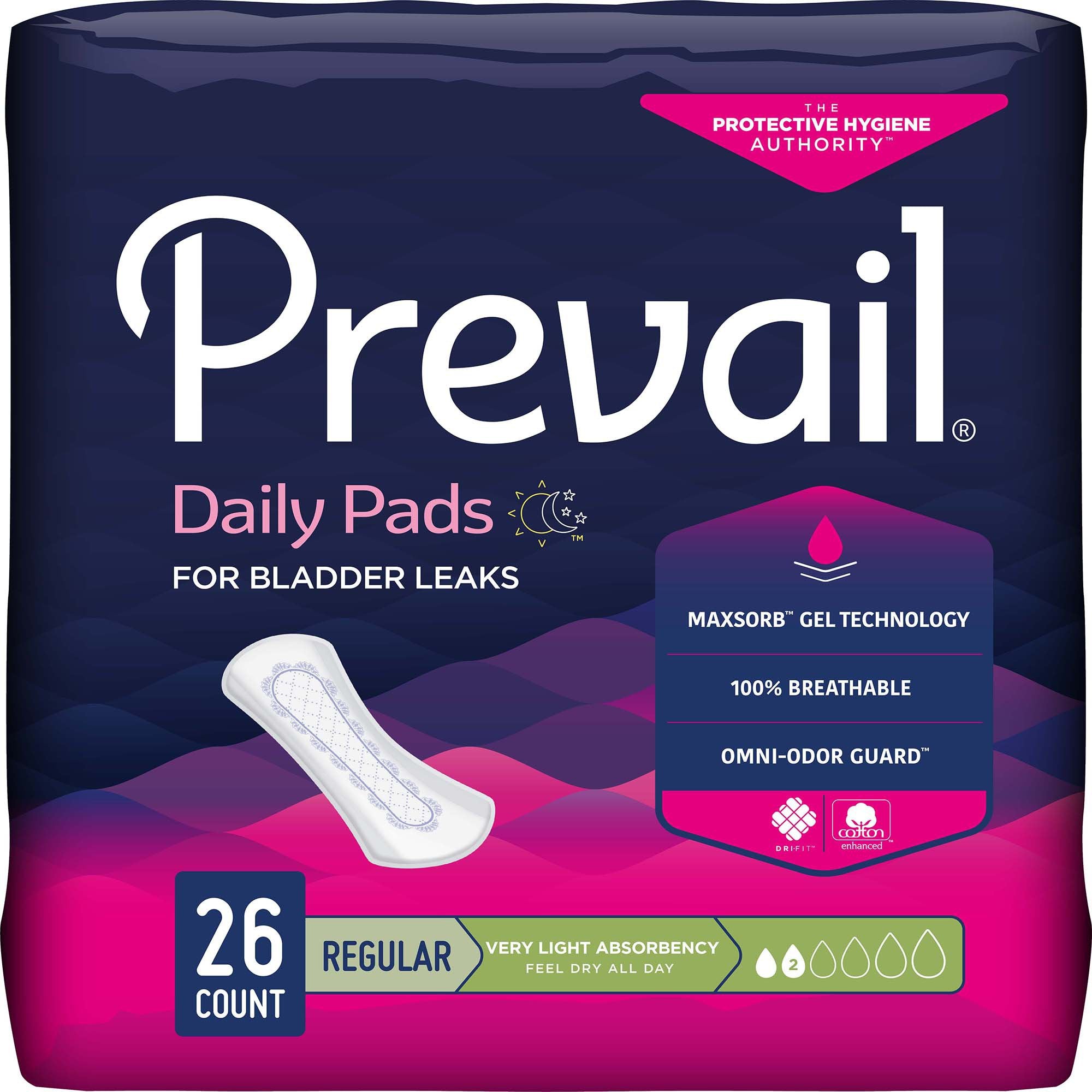 First Quality - Bladder Control Pad Prevail® Daily Pads 7-1/2 Inch Length Light Absorbency Polymer Core One Size Fits Most [312/CS]