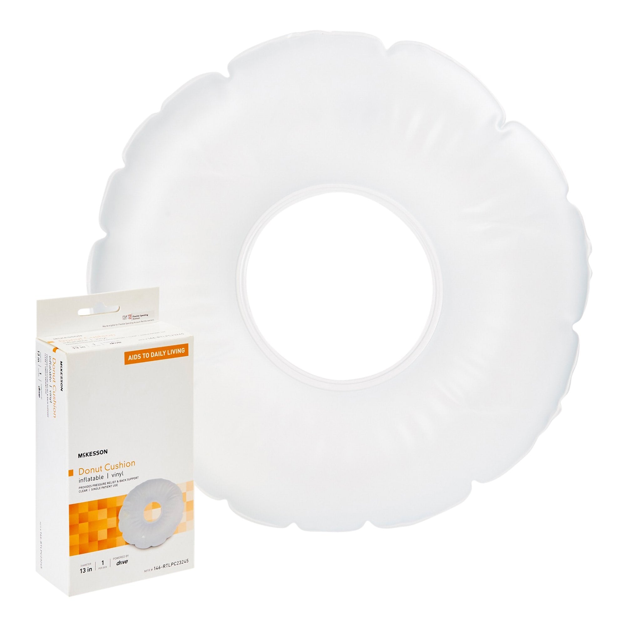 McKesson Brand - Donut Seat Cushion McKesson 13 Inch Diameter X 3 D Inch Vinyl [6/CS]