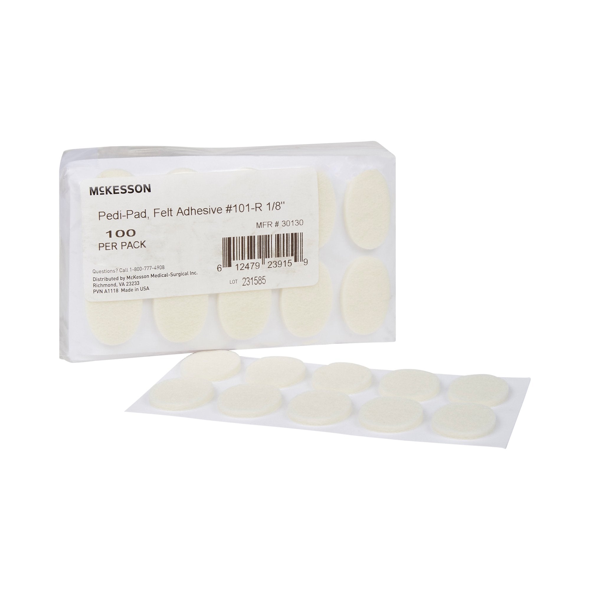 McKesson Brand - Protective Pad McKesson Pedi-Pad Size 101-Regular Adhesive Foot [2000/CS]