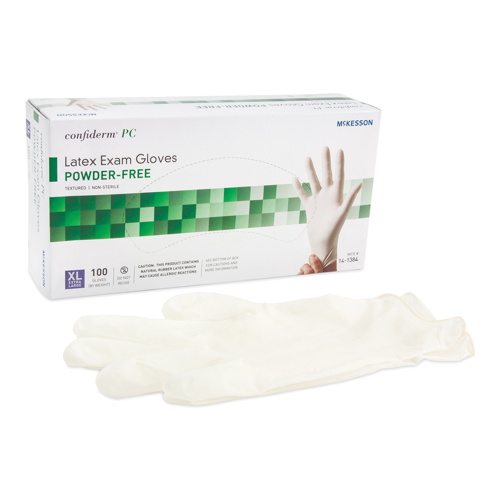 McKesson Brand - Exam Glove McKesson Confiderm® X-Large NonSterile Latex Standard Cuff Length Fully Textured Ivory Not Rated [1000/CS]