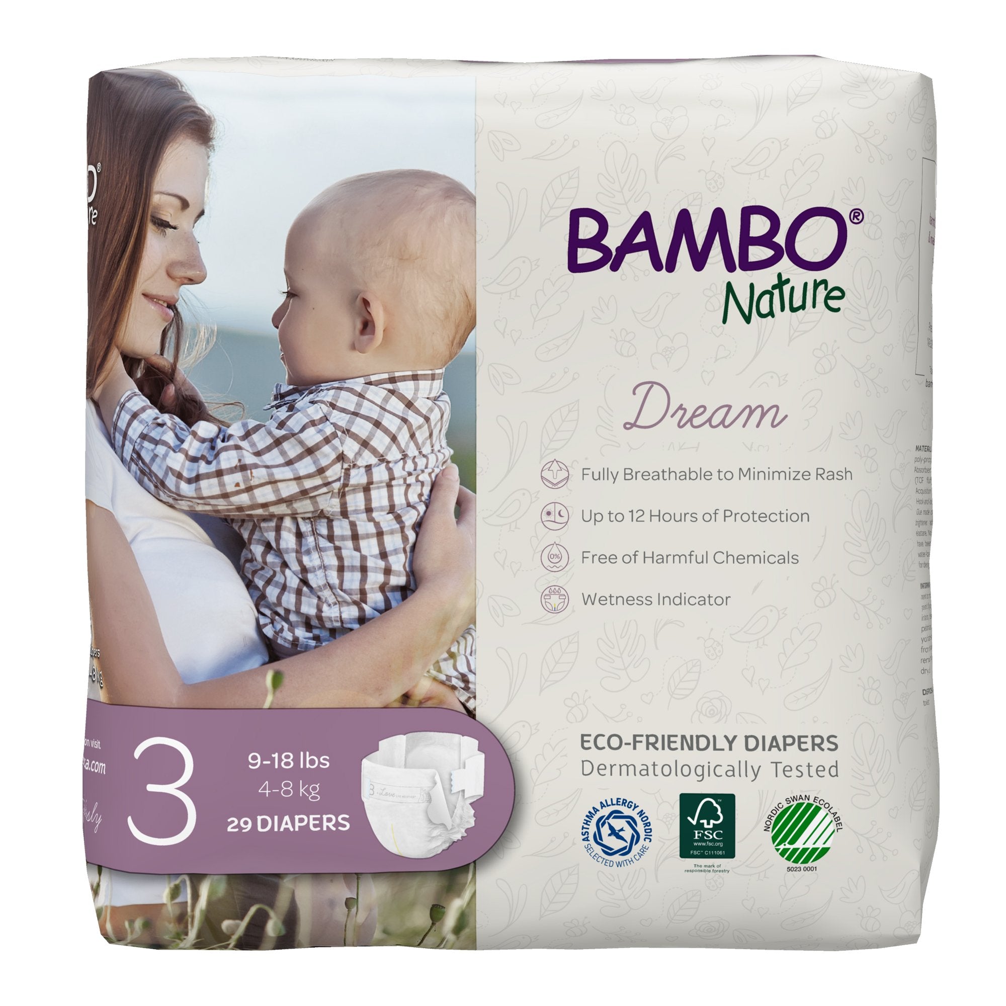 Abena North America - Unisex Baby Diaper Bambo® Nature Size 3 Disposable Heavy Absorbency [174/CS]