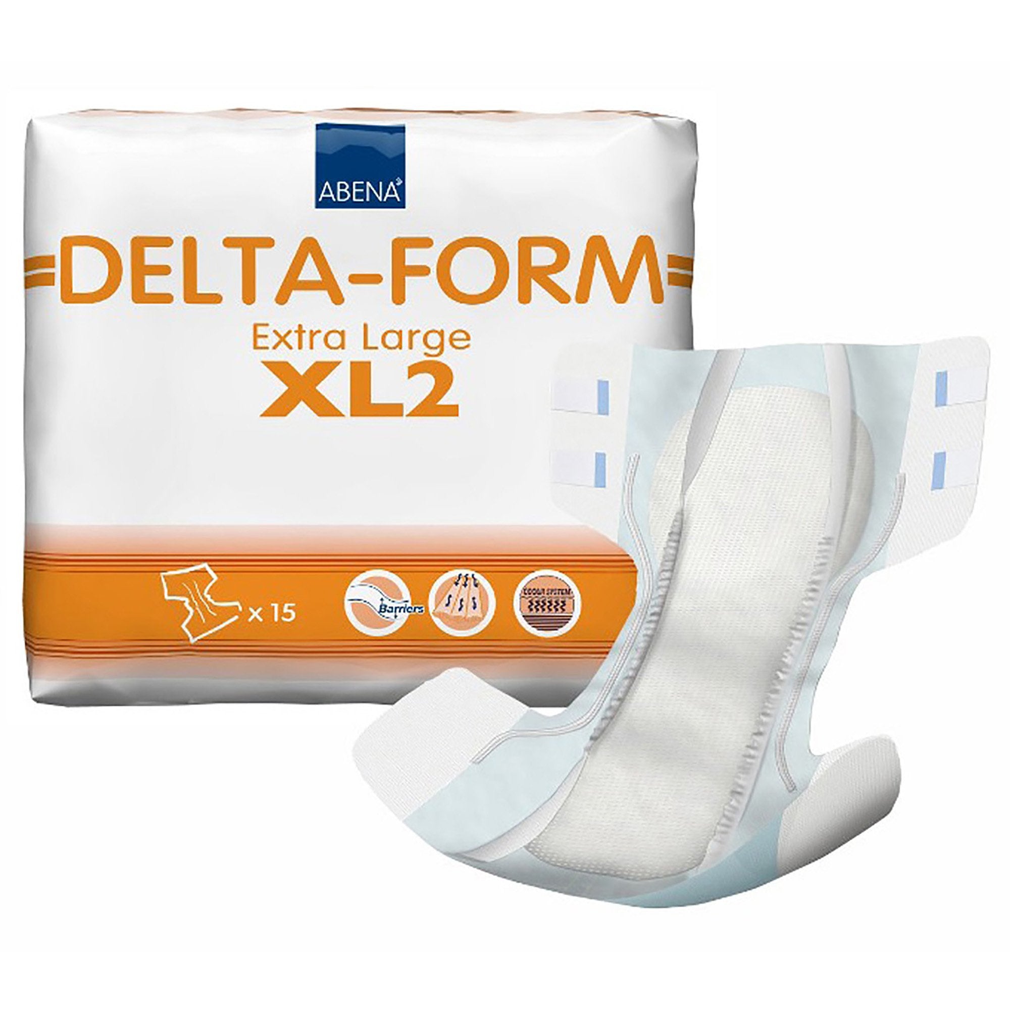 Abena North America - Unisex Adult Incontinence Brief Abena® Delta-Form X-Large Disposable Moderate Absorbency [60/CS]