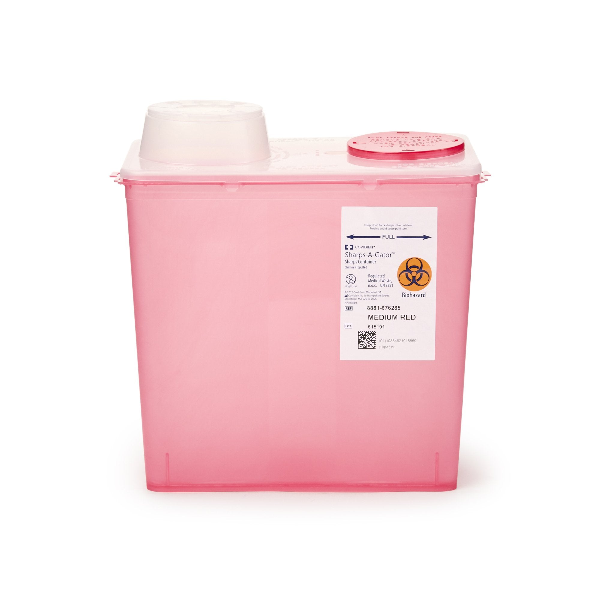 Cardinal - Sharps Container Monoject™ Red Base 10-9/10 H X 10-1/2 W X 6-3/4 D Inch Vertical Entry 2 Gallon [20/CS]