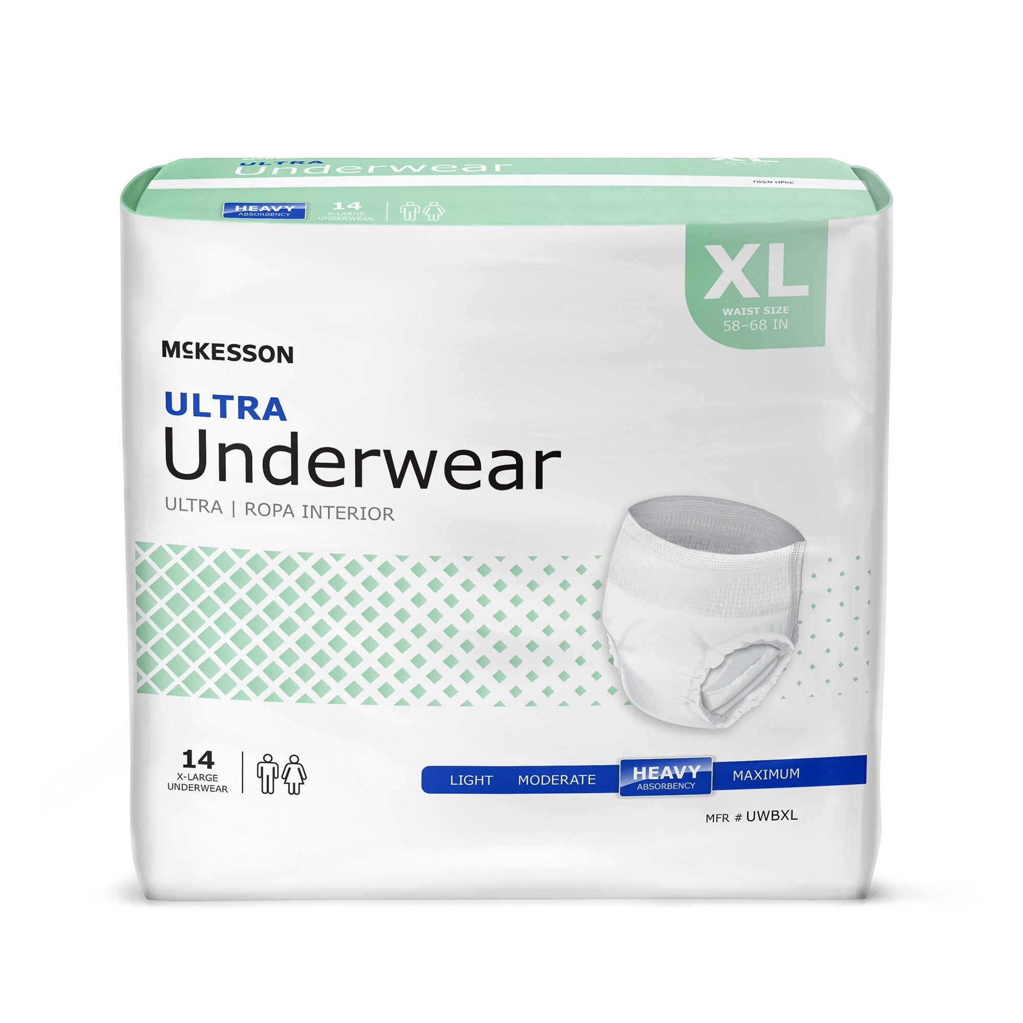McKesson Brand - Unisex Adult Absorbent Underwear McKesson Ultra Pull On with Tear Away Seams X-Large Disposable Heavy Absorbency [4/CS]