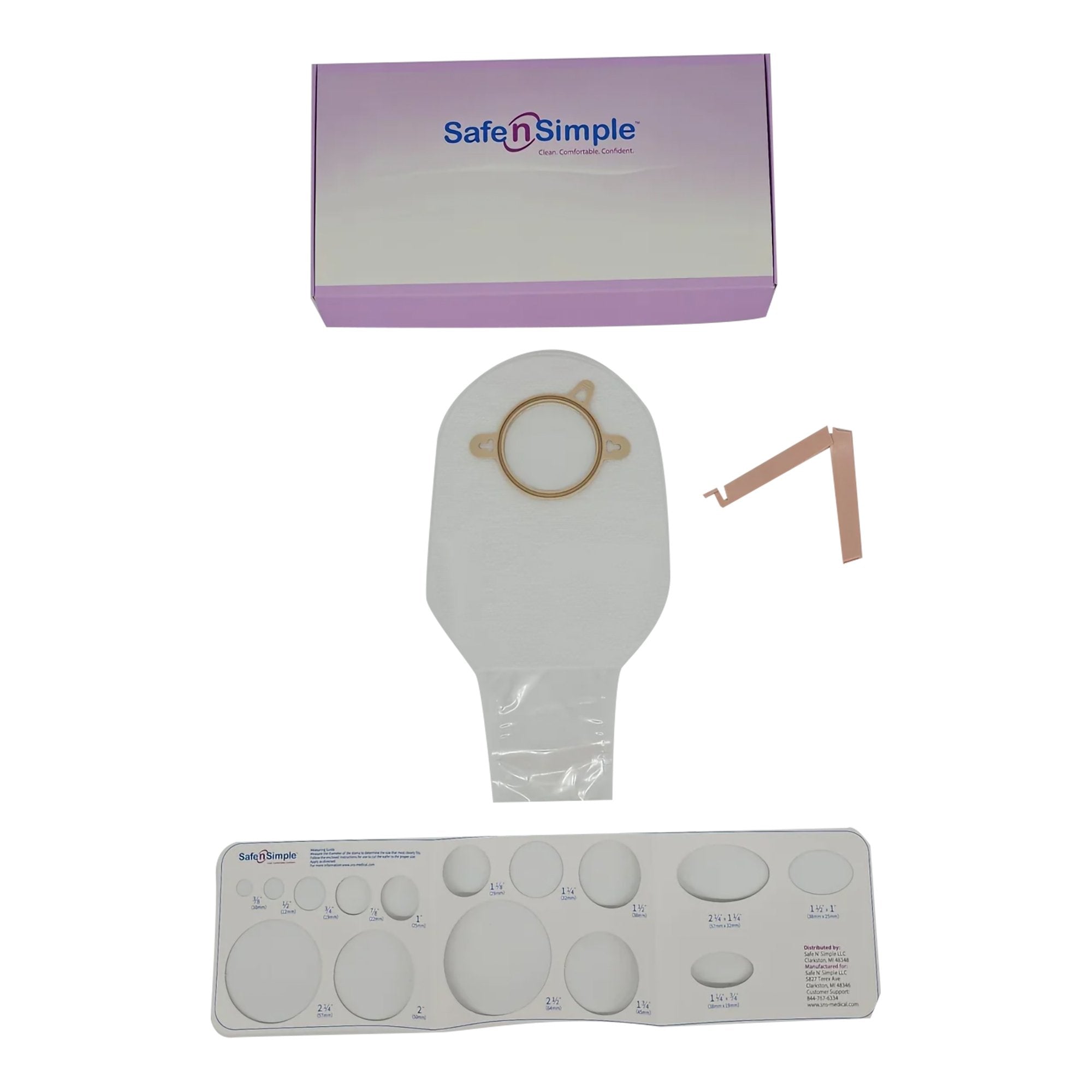 Safe N Simple - Ostomy Pouch Safe n' Simple Two-Piece System 12 Inch Length Without Barrier Drainable [80/CS] (1242510_CS)
