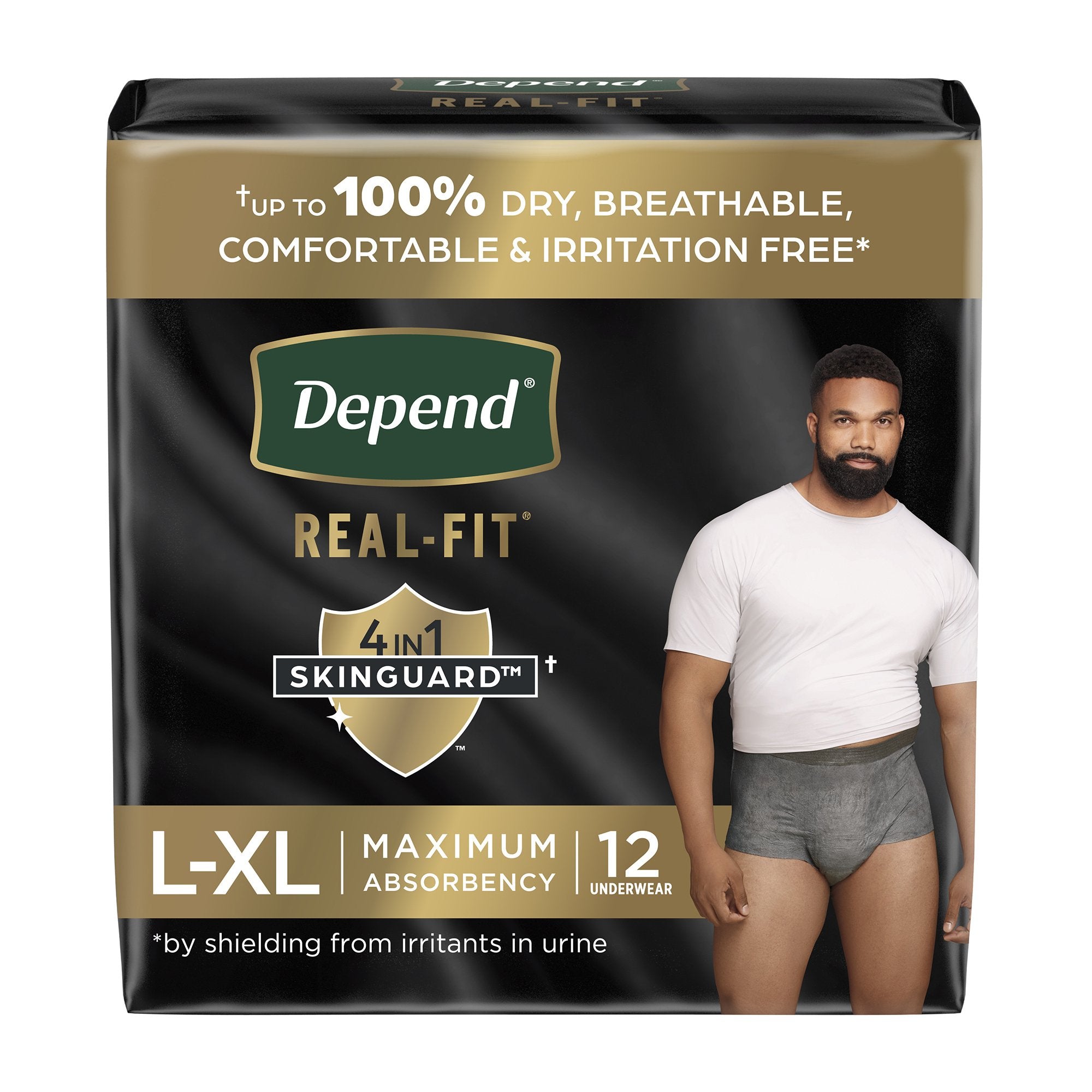 Kimberly Clark - Male Adult Absorbent Underwear Depend® Real Fit® Waistband Style Large / X-Large Disposable Heavy Absorbency [24/CS]