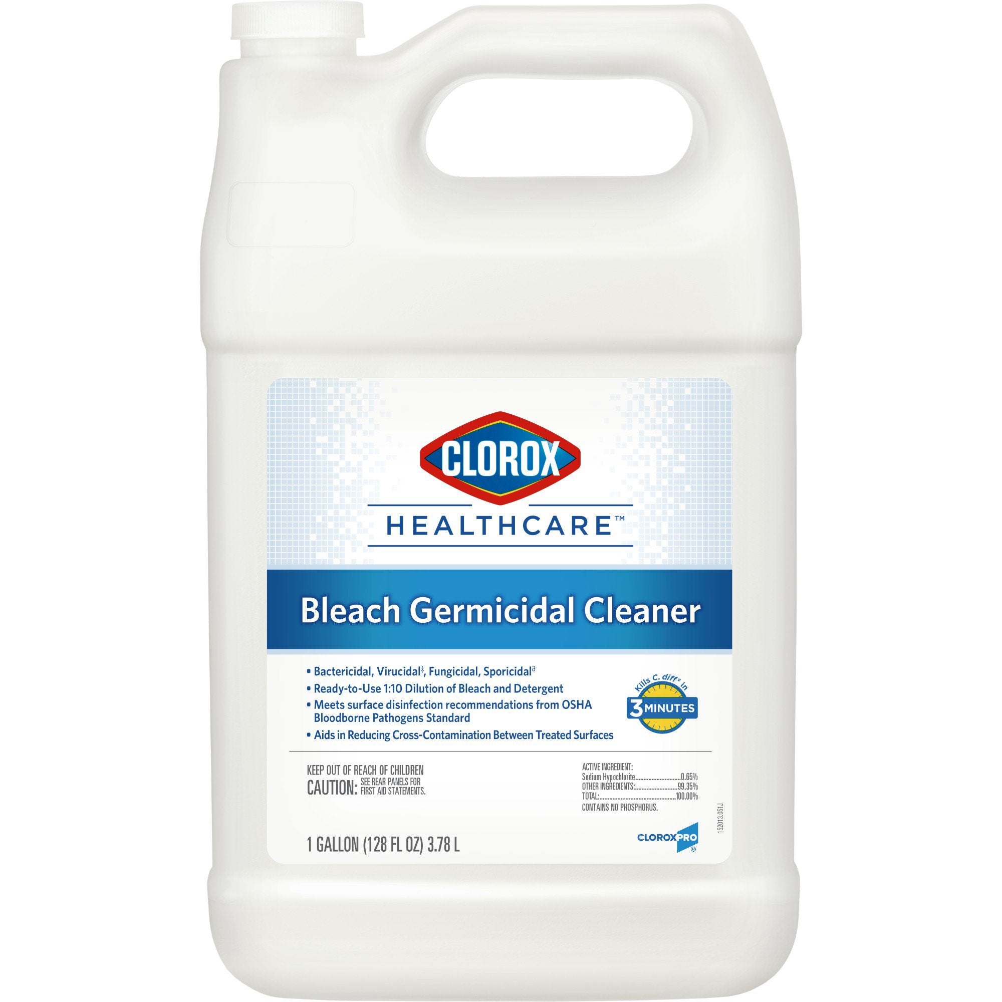 The Clorox Company - Clorox Healthcare® Bleach Germicidal Surface Disinfectant Cleaner Refill Manual Pour Liquid 1 gal. Jug Fruity Floral Bleach Scent NonSterile [4/CS]