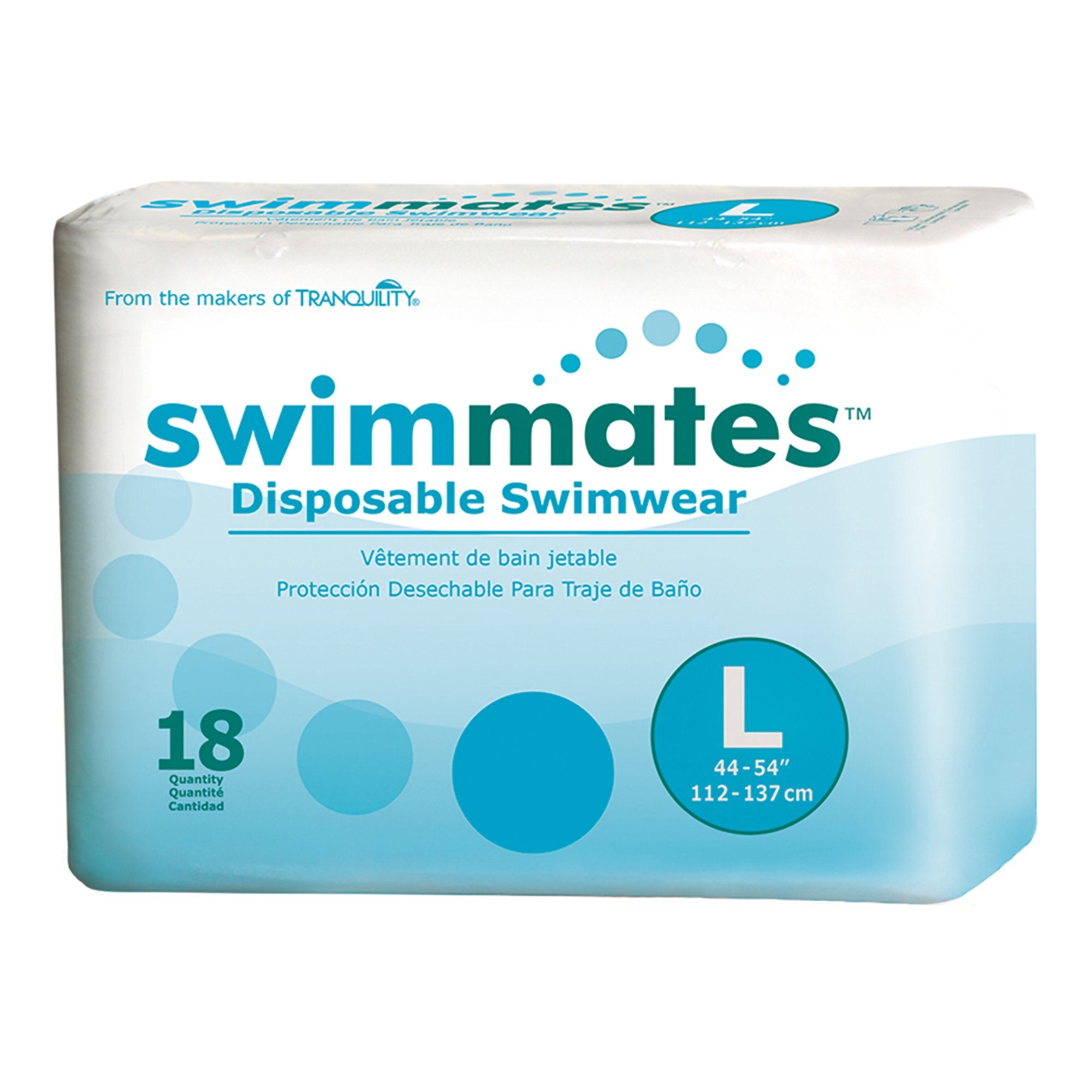 Principle Business Enterprises - Unisex Adult Bowel Containment Swim Brief Swimmates™ Pull On with Tear Away Seams Large Disposable Moderate Absorbency [72/CS]