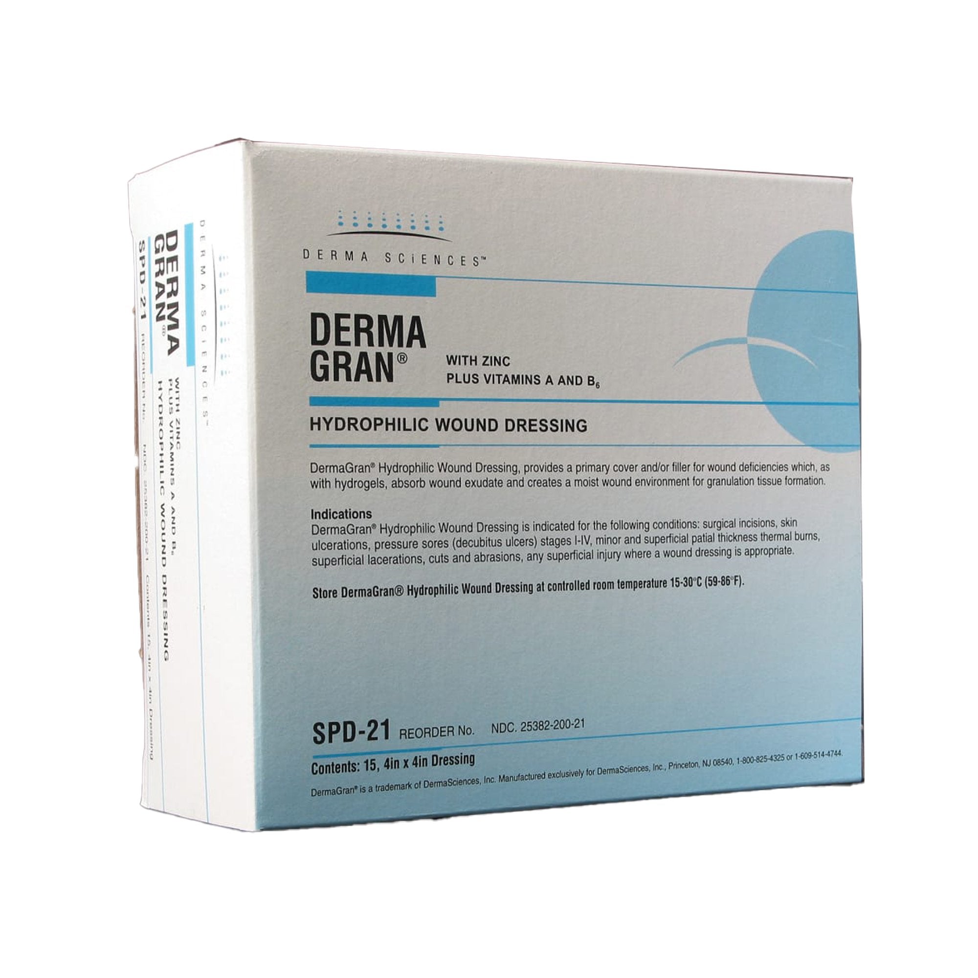 Gentell - Zinc Impregnated Dressing Dermagran® B Square 4 X 4 Inch Sterile [60/CS]