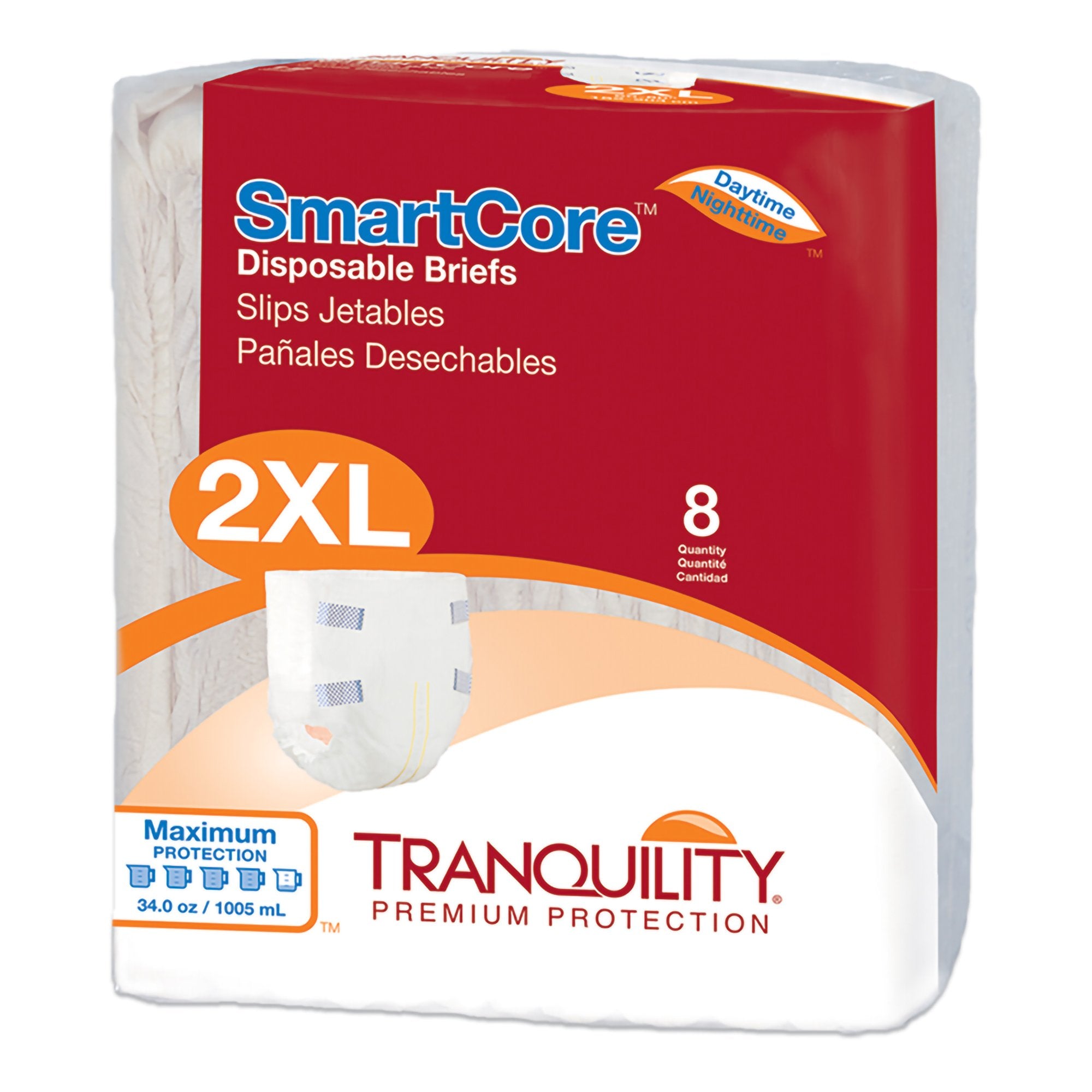 Principle Business Enterprises - Unisex Adult Incontinence Brief Tranquility SmartCore™ 2X-Large Disposable Heavy Absorbency [32/CS]