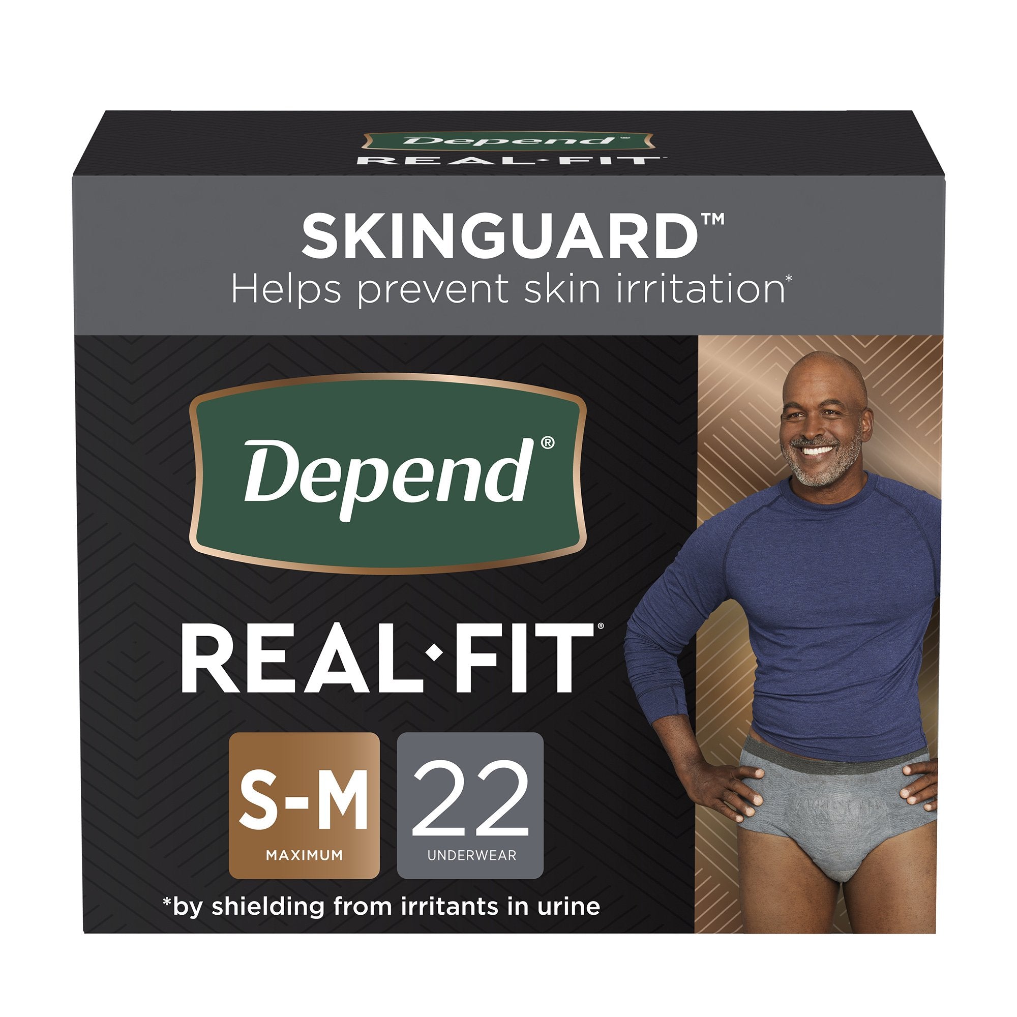 Kimberly Clark - Male Adult Absorbent Underwear Depend® Real Fit® Waistband Style Small / Medium Disposable Heavy Absorbency [44/CS]