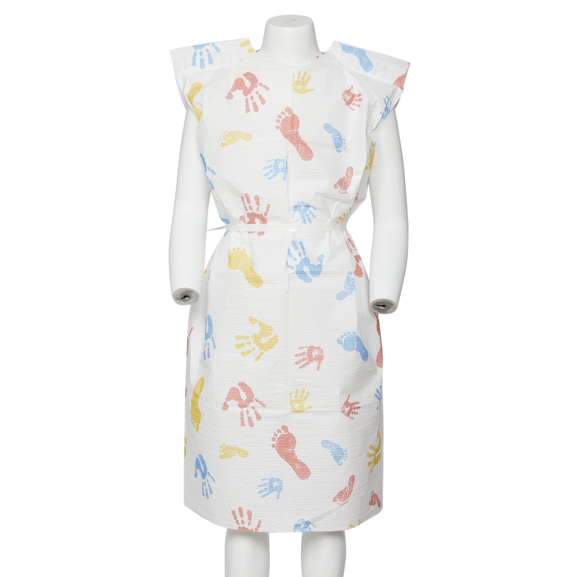 Graham Medical Products - Patient Exam Gown Child Size Kid Design (Hand and Foot Print) Disposable [50/CS]