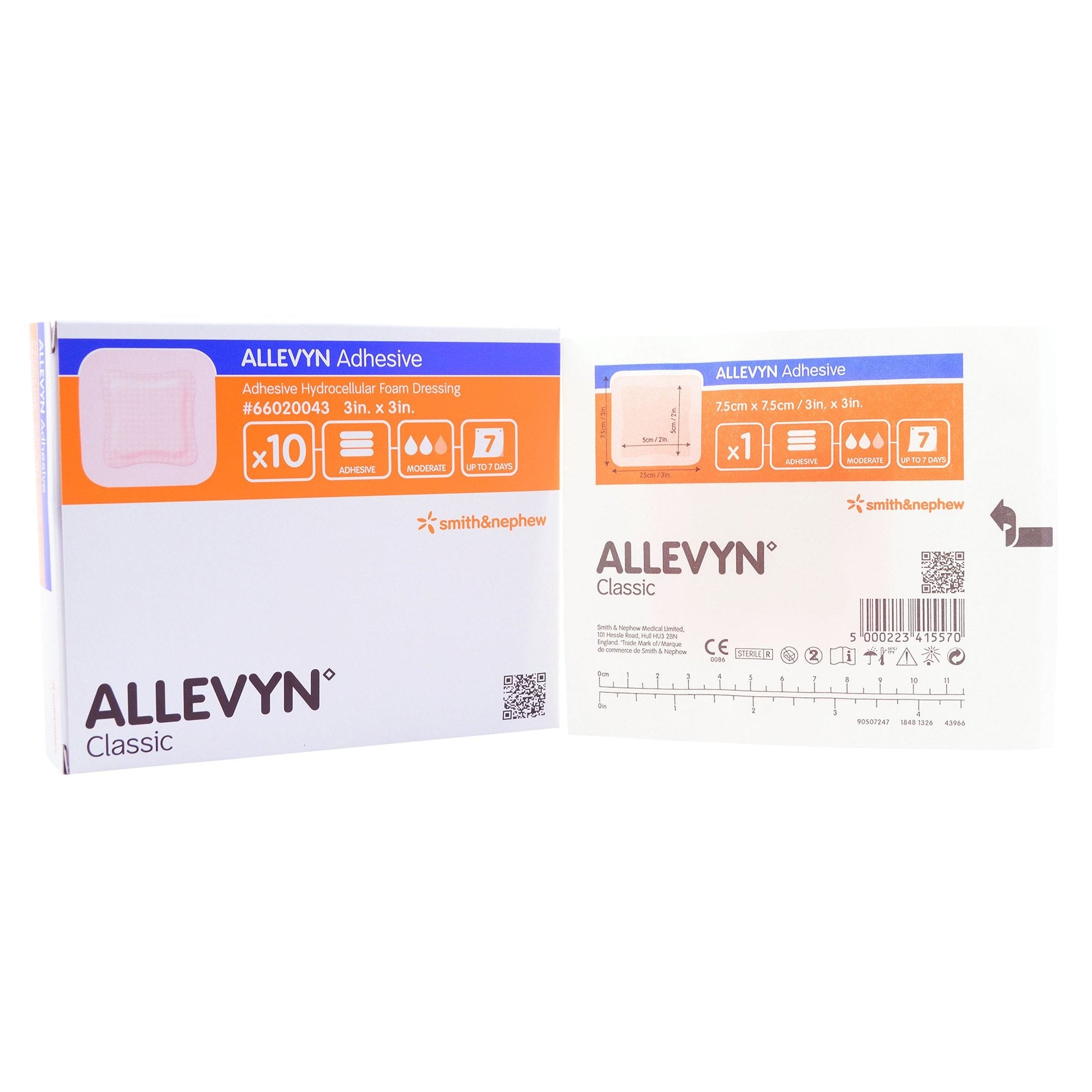 Smith & Nephew - Foam Dressing Allevyn Adhesive 3 X 3 Inch With Border Film Backing Adhesive Square Sterile [40/CS]