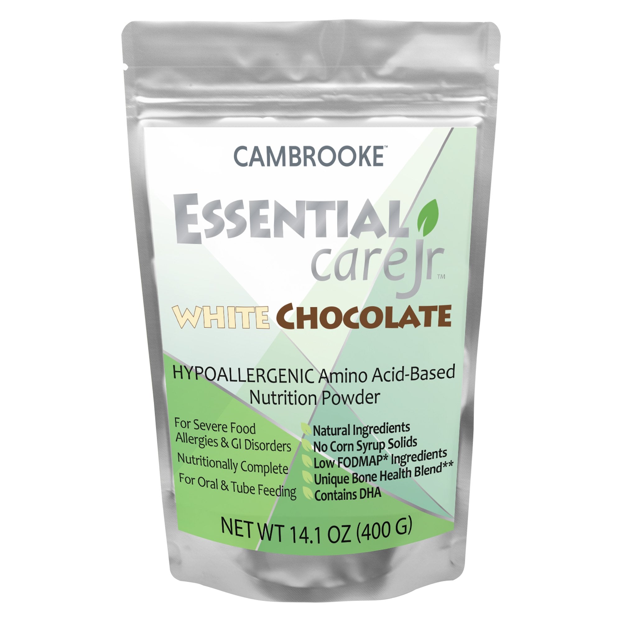 Cambrooke Therapeutics - Pediatric Oral Supplement Essential Care Jr™ White Chocolate Flavor 14.1 oz. Pouch Powder Amino Acid Food Allergies [6/CS]