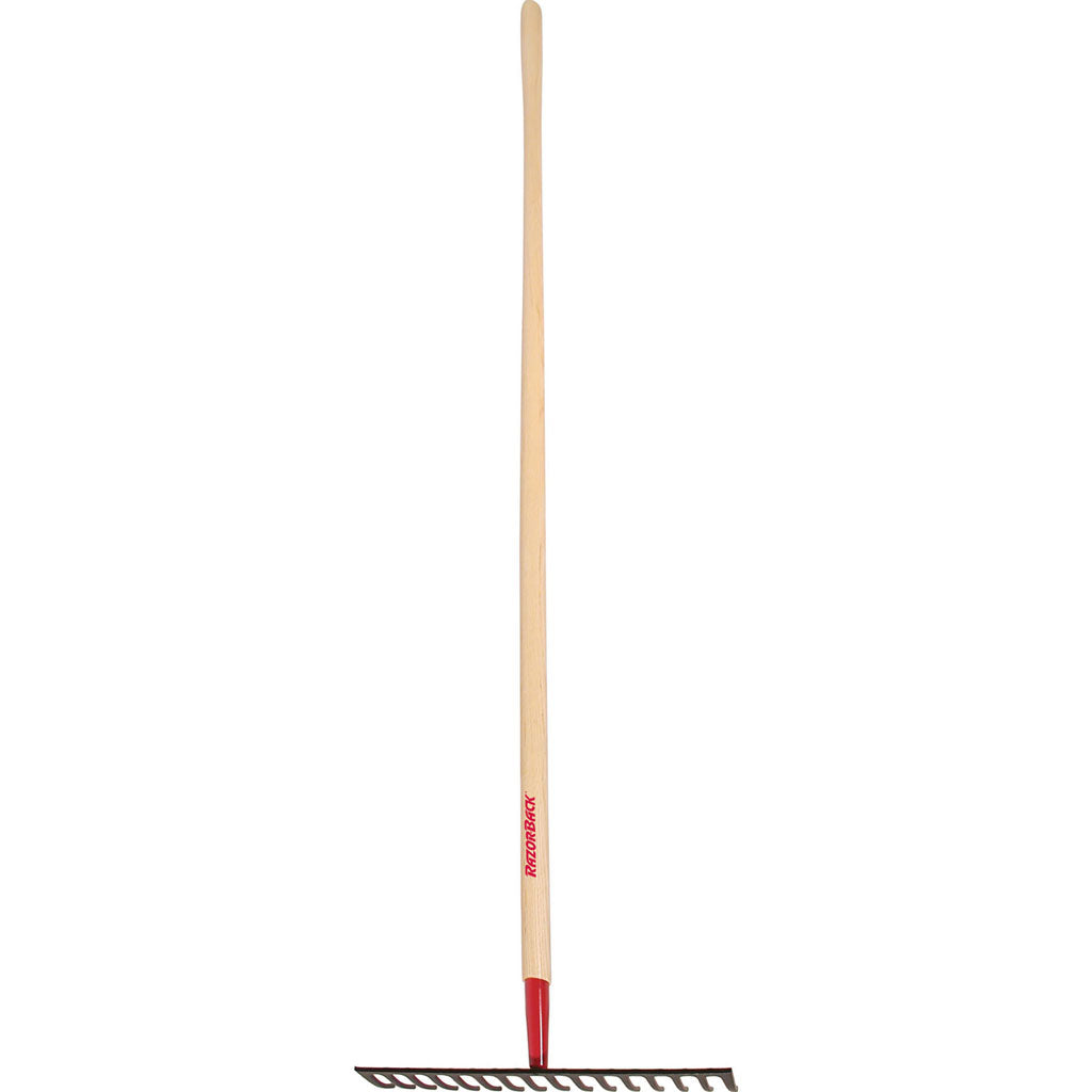 Razor-Back 16 Tine Level Head Forged Steel Rake (BLACK, 67X17 IN)