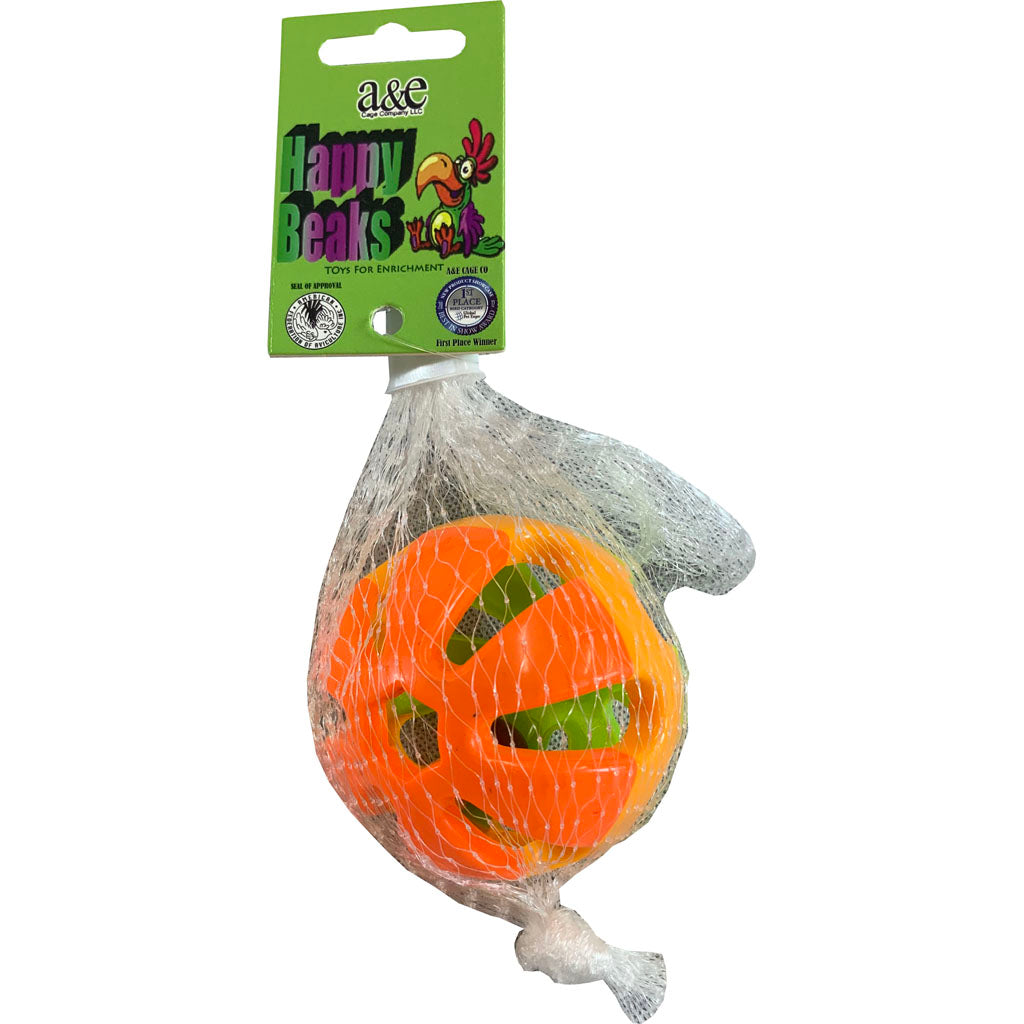 Happy Beaks Round Rattle Foot Bird Toy (3 IN)